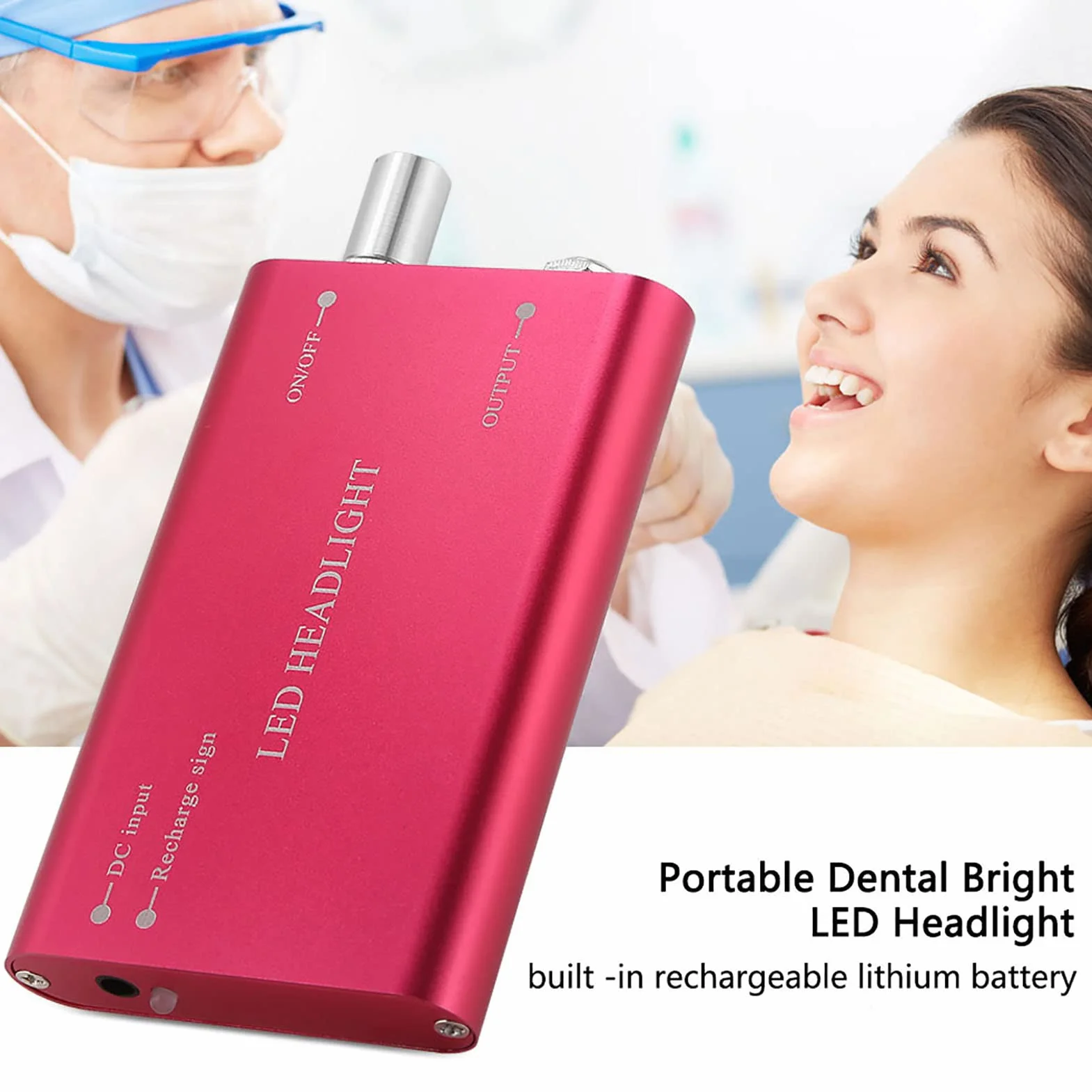 Fyearfly Linterna Frontal LED para Cirugía Dental, Batería Larga Duración, 1 pieza, 110-240V