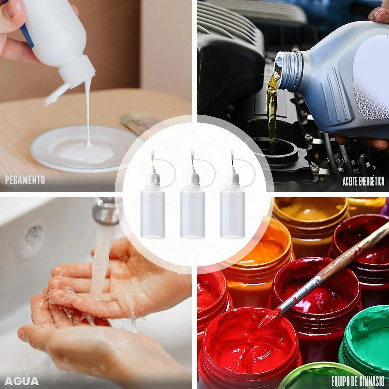 Aplicador de Pegamento 10ml, Botella de Plástico con Punta de Aguja, Precisión para Manualidades