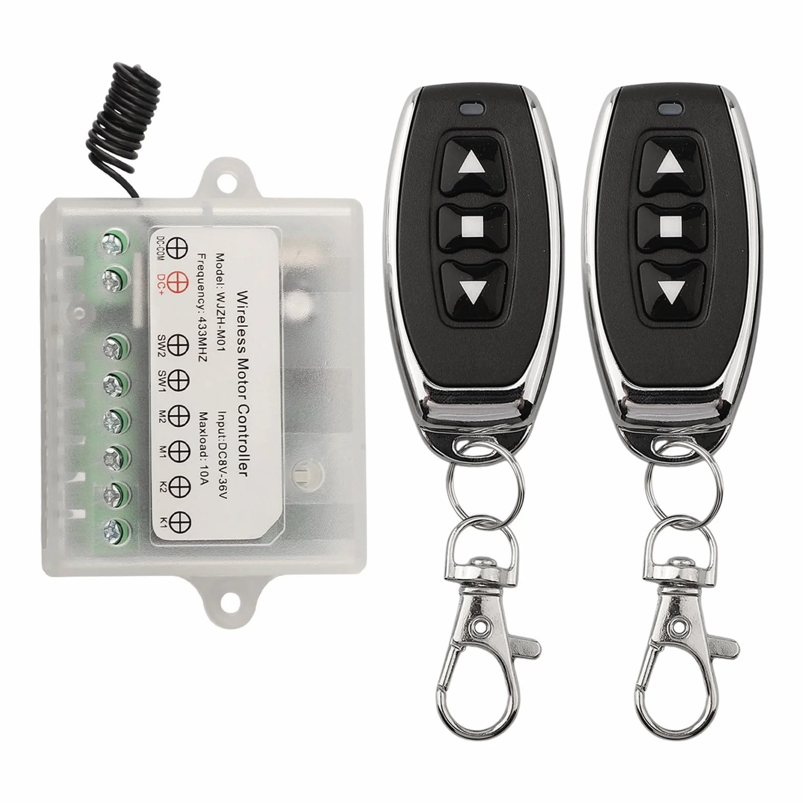 Mando a distancia para interruptor de control de actuadores lineales, compatible con motores de 8-36 V CC, 10 A, RF inalámbrico