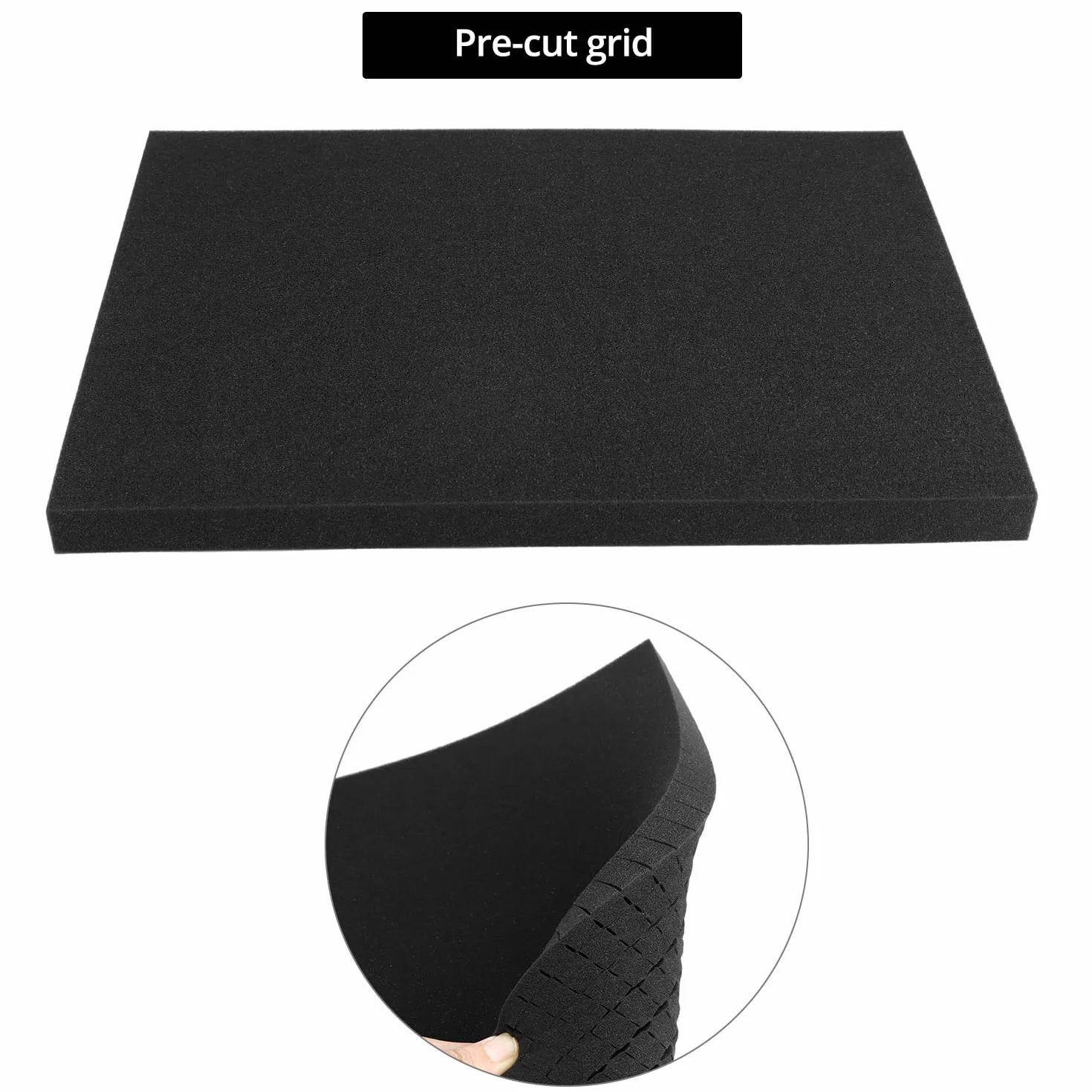 QWORK® espuma precortada 400 x 300 x 25 mm + 400 x 300 x 10 mm 4 piezas para herramientas