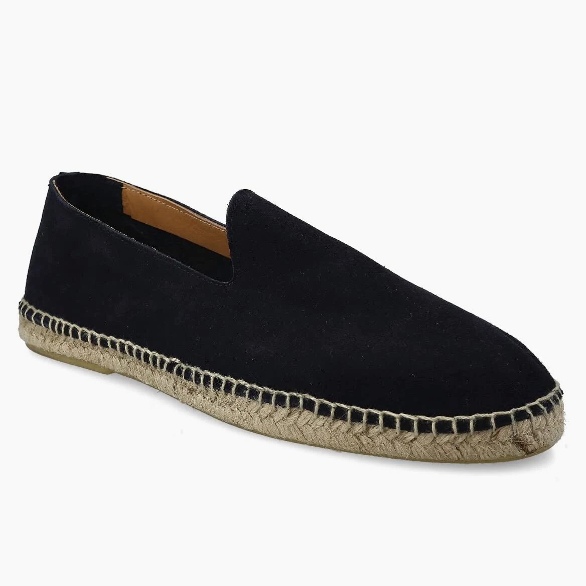 Alpargatas de Esparto de Piel para Hombre. Slippers Zapatillas Flexibles de Verano. Sandalias de Ante para Hombre. Mocasines Espadrillas. Marrón, Azul Marino y Kaki