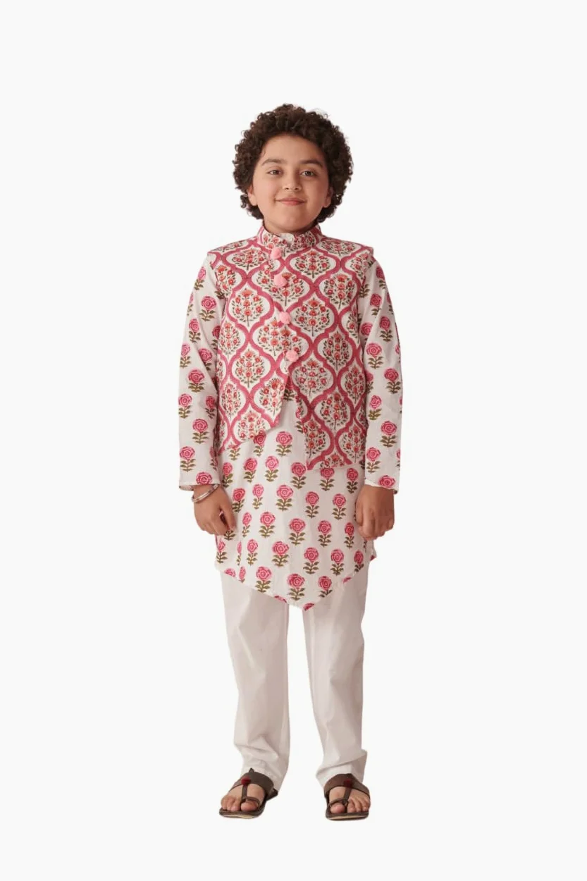 PS Peaches Niños 1 Kurta, 1 Payjama, 1 chaqueta