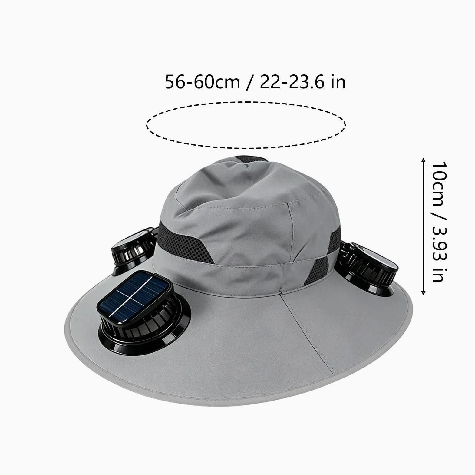 Sombrero Con Ventiladores Energía Solar - Visera De Ala Ancha Ajustable Personal Recargable | Sombrero De Ventilador De Energía Solar Para Pesca, Playa Al Aire Libre, Camping, Verano, Trabajo, Jardine
