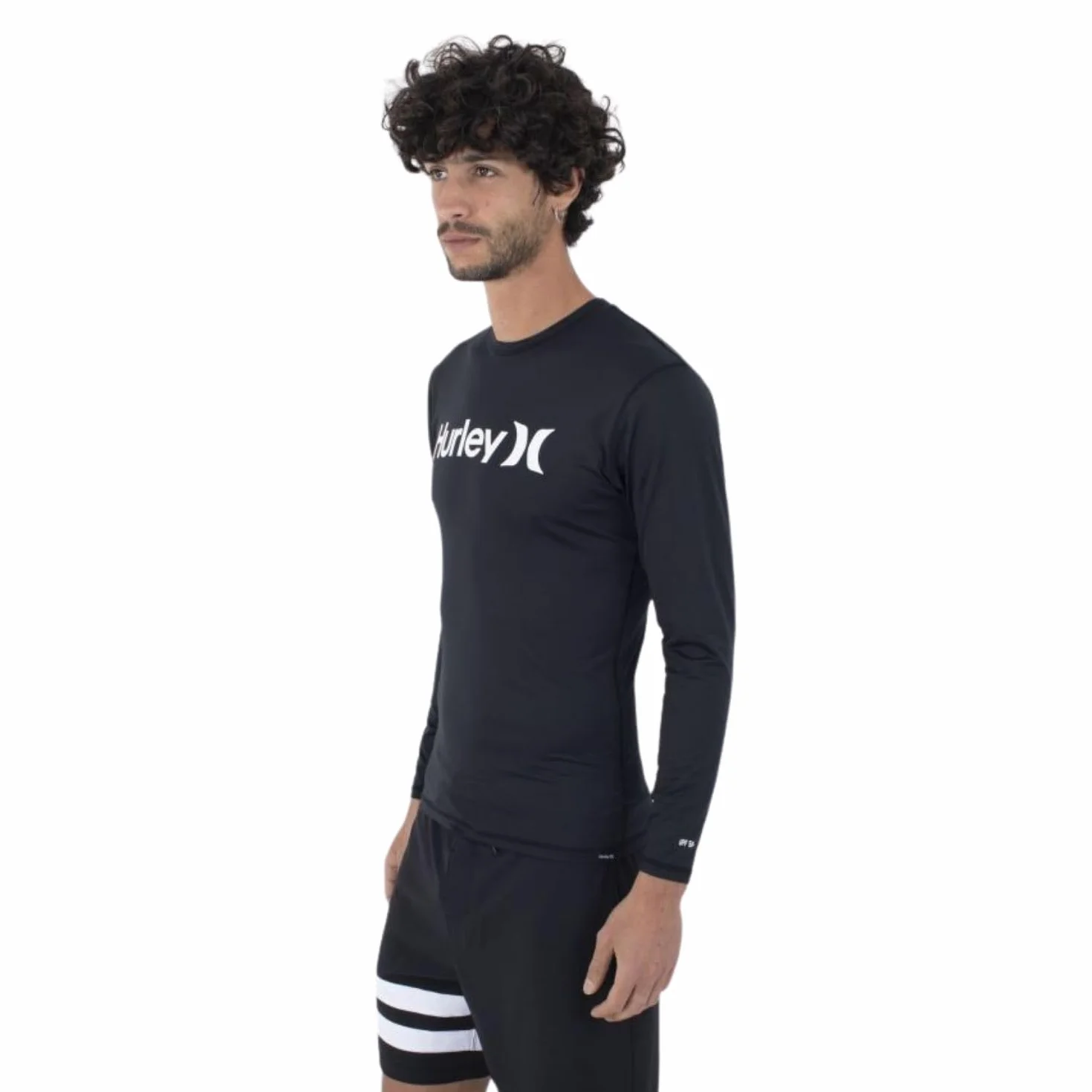 Hurley Quickdry Rashguard LS Camisa Protección Sarpullido Negro S Hombre