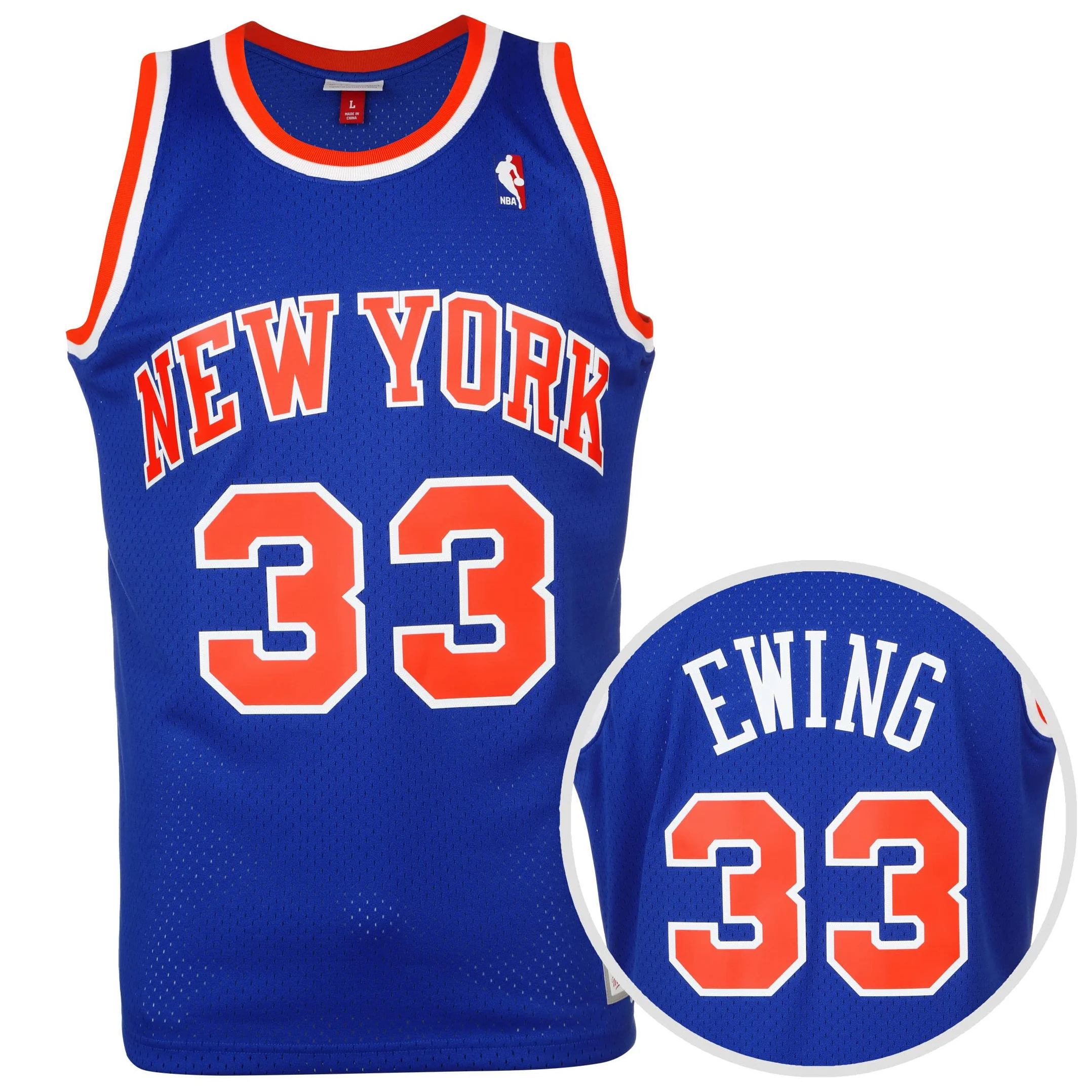 Mitchell & Ness Patrick Ewing #33 - Camiseta para hombre New York Knicks HWC 20917912, color azul (pequeño), Azul, Small