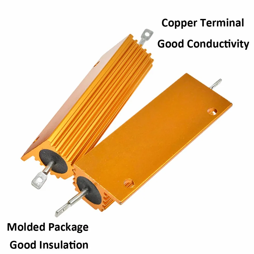 ETOPARS 100W 1 Ohm Resistencia 5% Aluminio Carcasa Bobinado Chasis Montado Resistencias de Carga