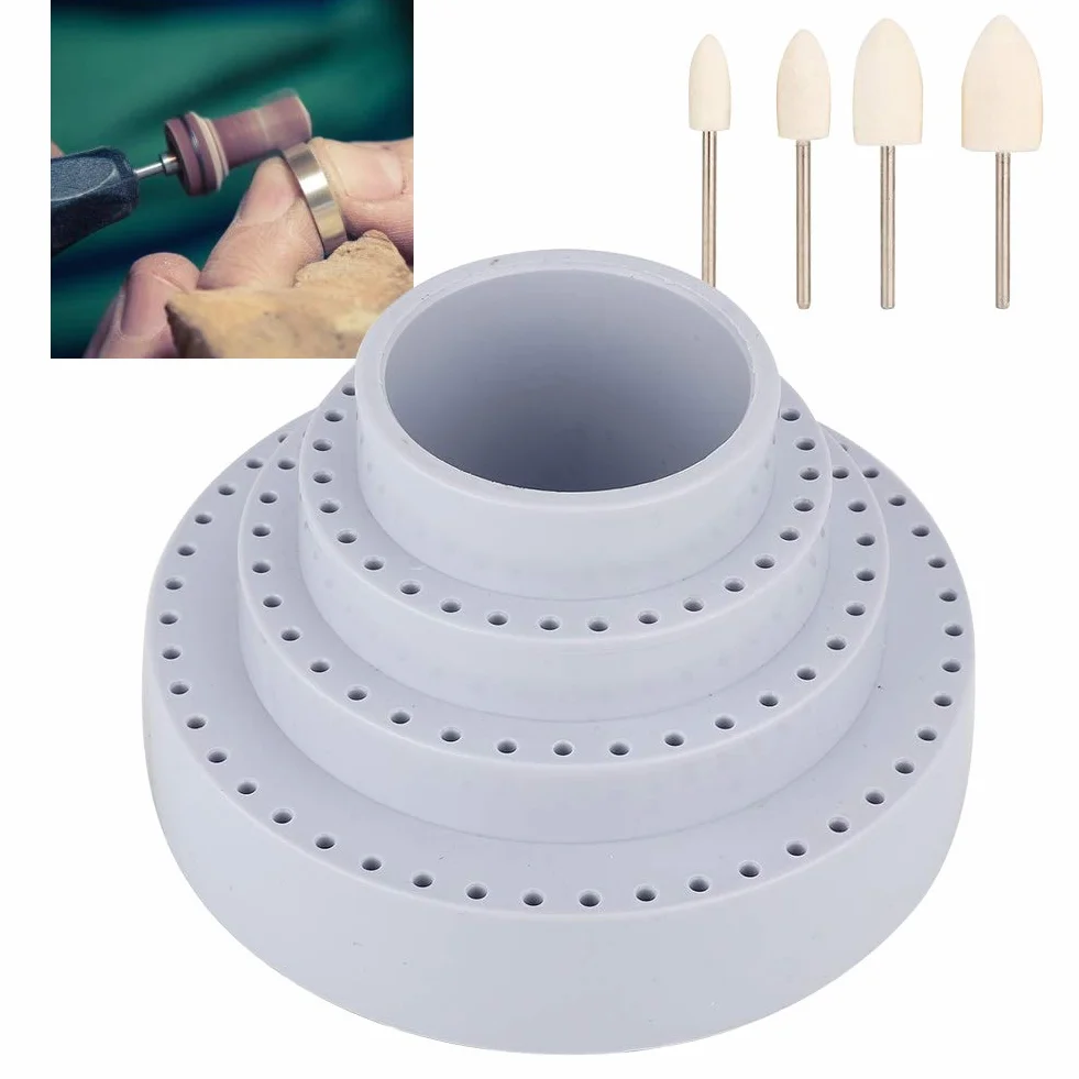 Caja de almacenamiento 35 agujeros para cabezal de muela dental organizador herramienta rotativa soporte fresa