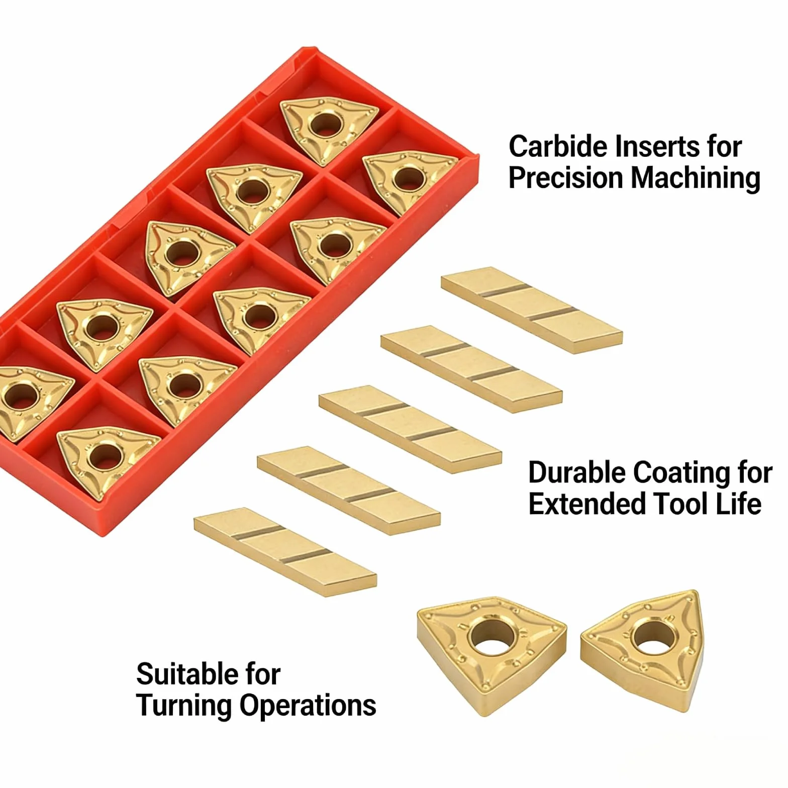 Samfox Insertos de Carburo WNMG 10 Piezas para Torno Herramienta de Corte CNC