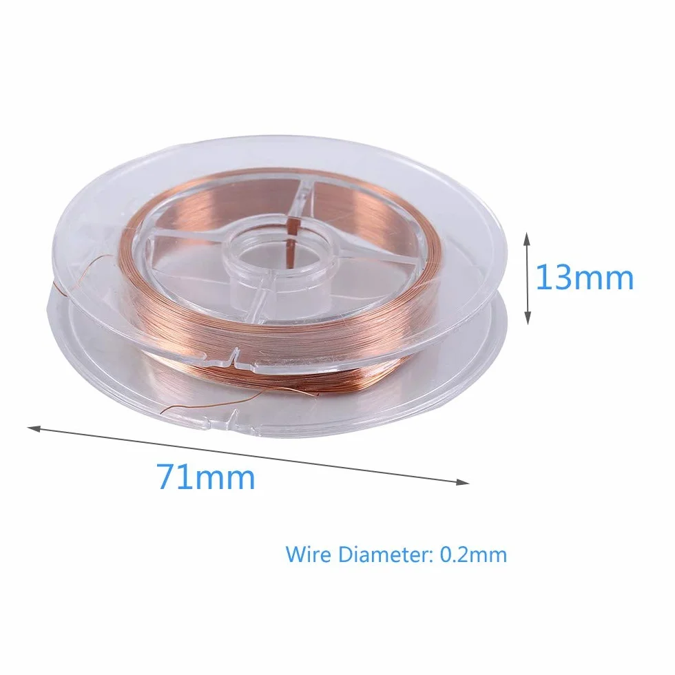 Alambre magnético 0,2 mm x 50m cobre esmaltado para inductores transformadores motor