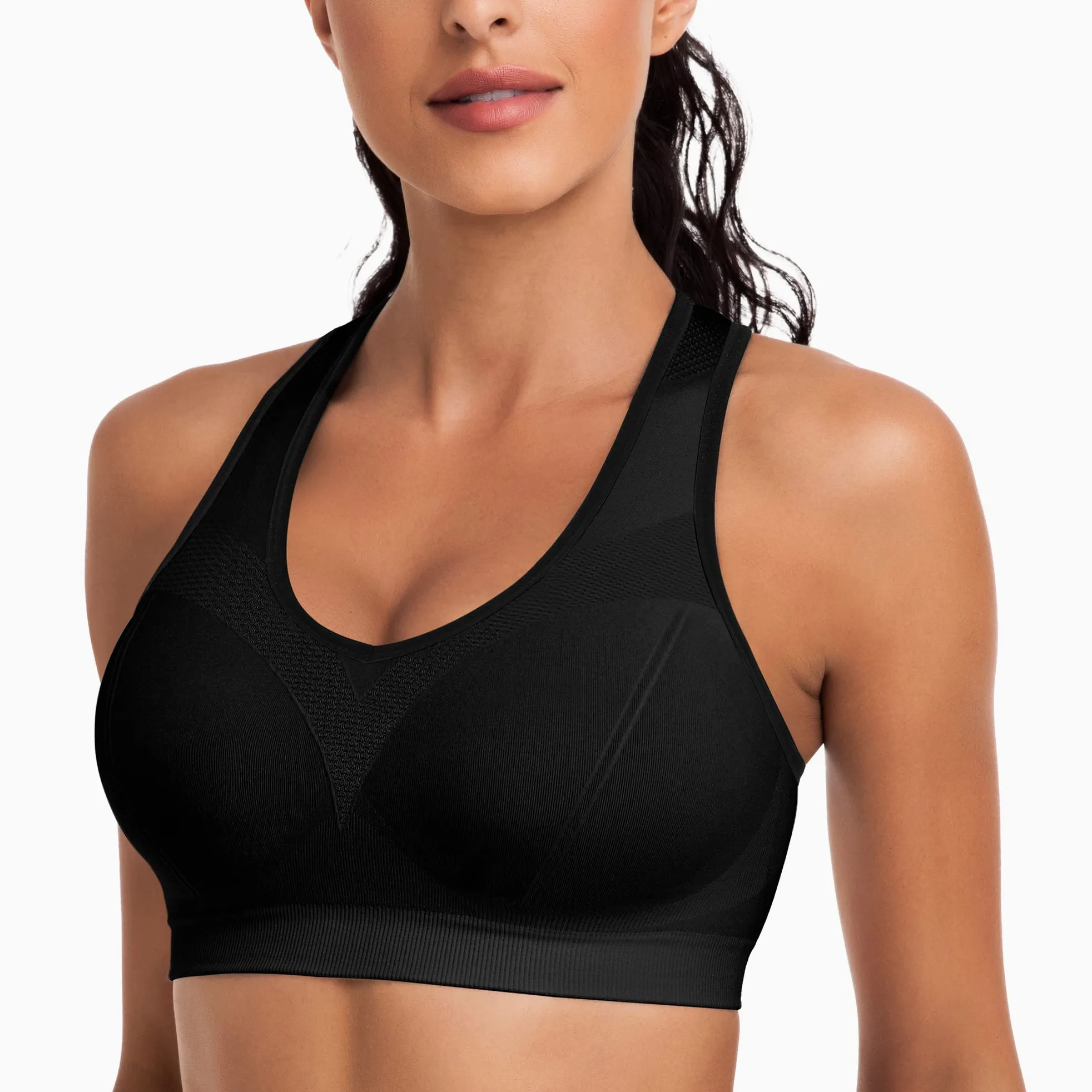 Sujetadores Deportivos de Espalda Cruzada para Mujer con Almohadillas, Camisetas sin Mangas atléticas de Alto Impacto para Yoga y Entrenamiento