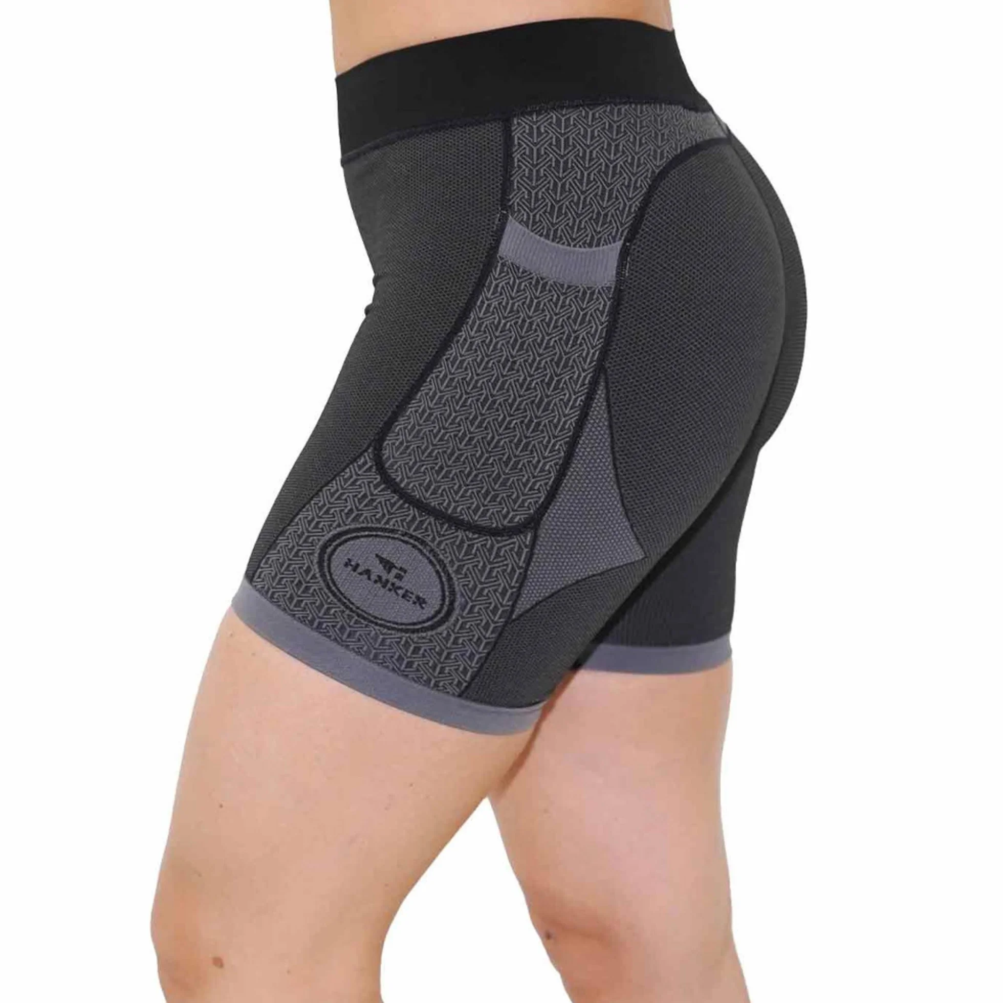HANKER Mallas Compresión Hombre Running Trail – Bolsillos Laterales, Tejido Termorregulador Soft-Air, Costuras Planas Antirrozaduras