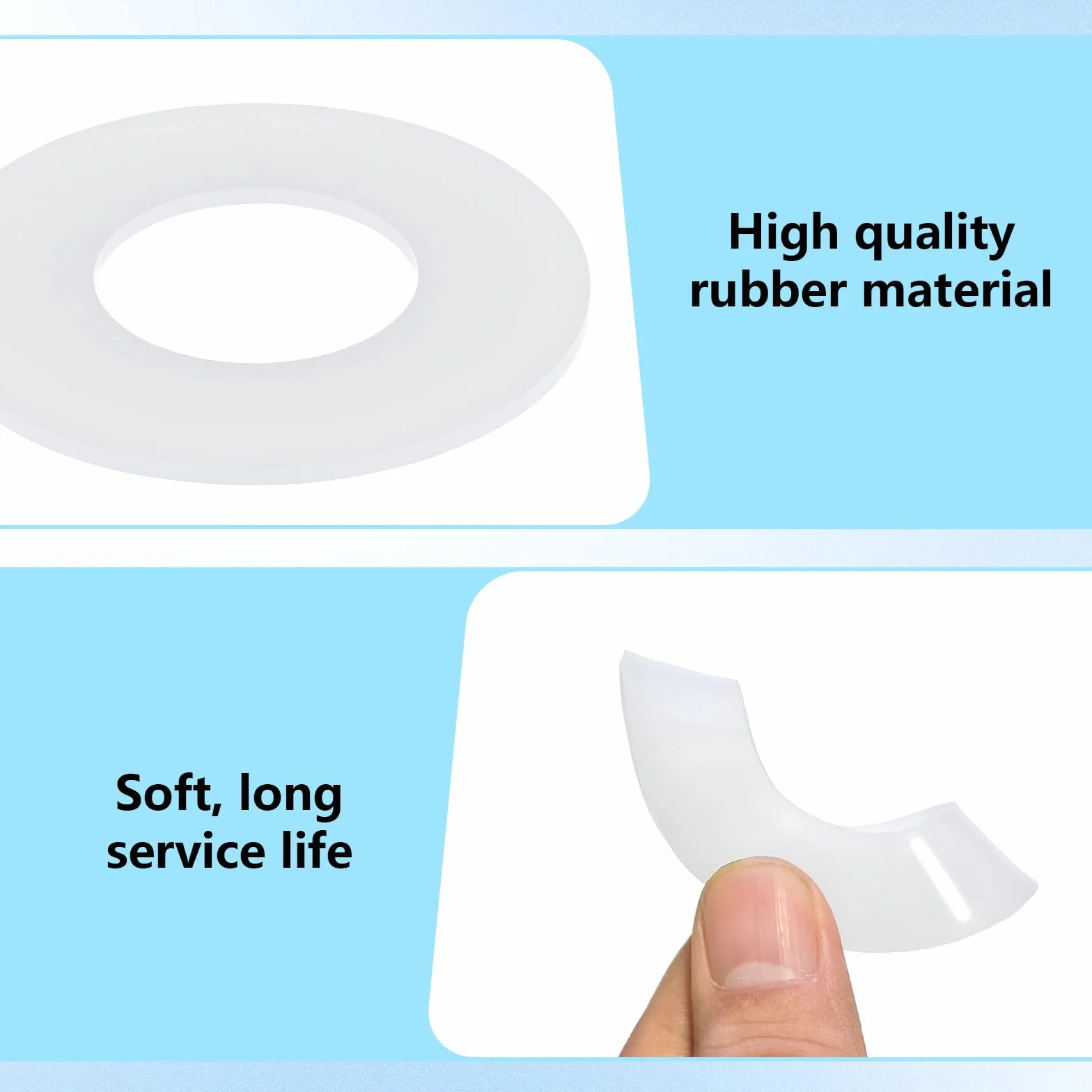 Geberit Junta de Sellado para Válvula de Descarga WC 4 Piezas Silicona Repuesto 816.418.00.1 Blanco