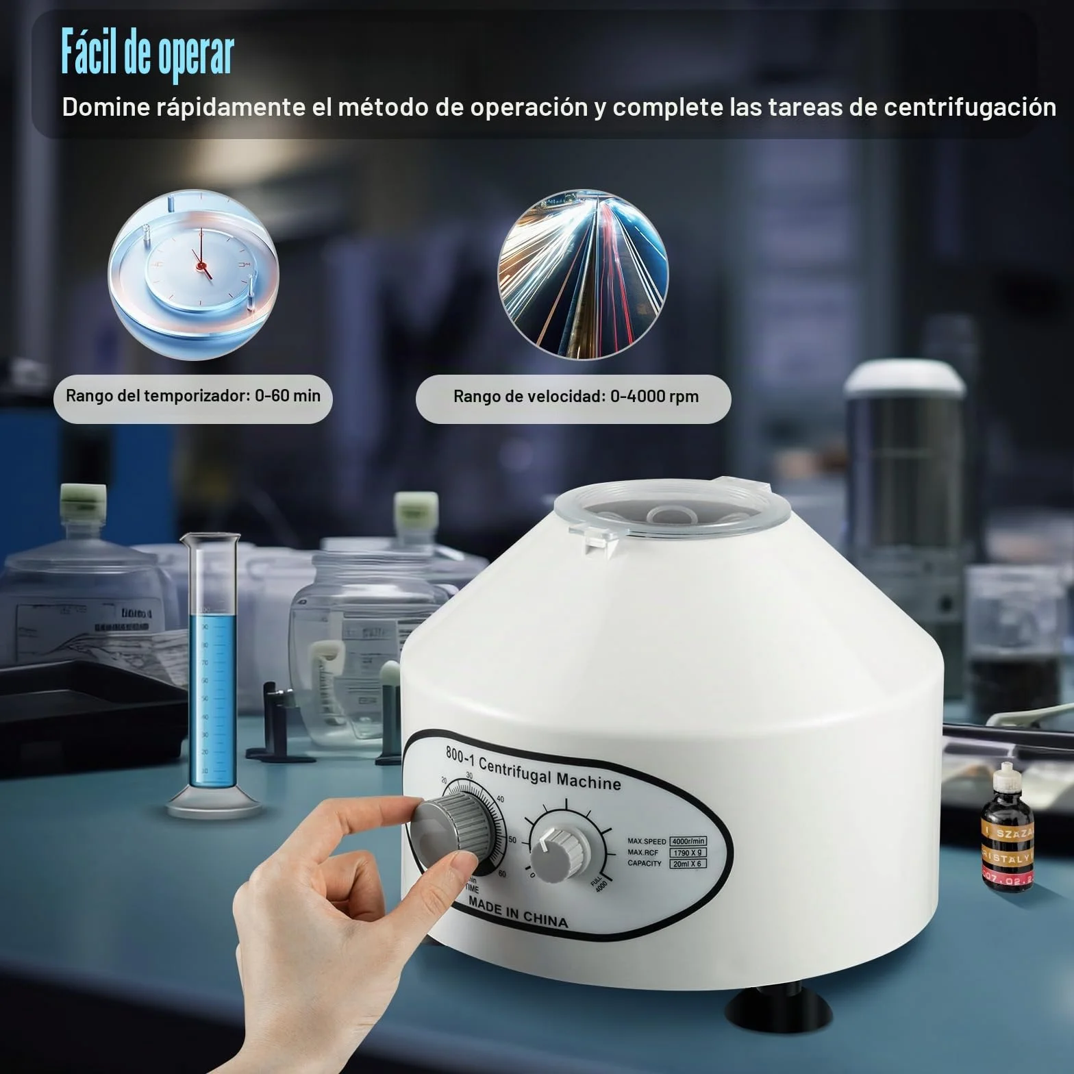 Centrífuga de laboratorio 220 V 4000 rpm 20 ml plasma sanguíneo 10 cm