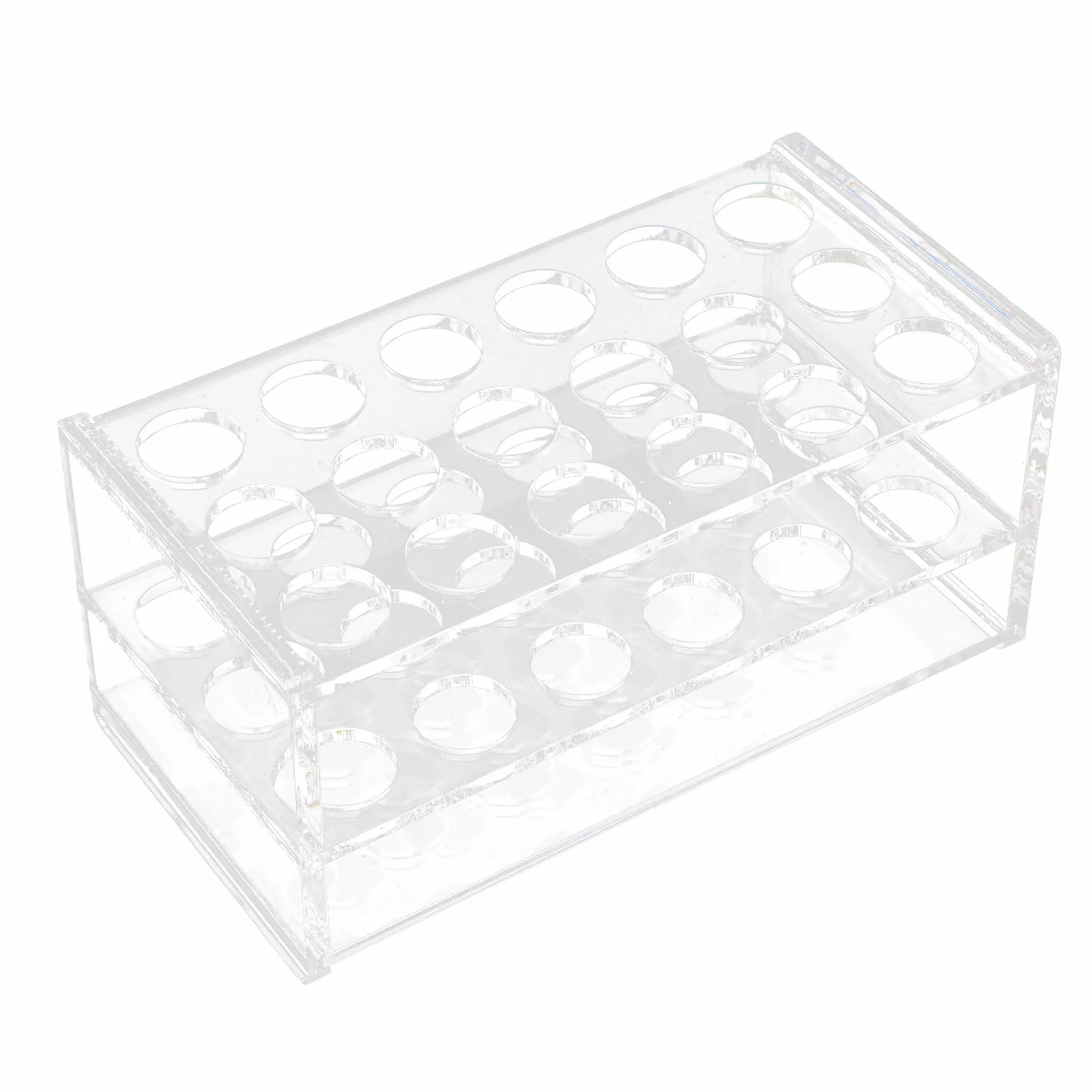 Gradilla para Tubos de Ensayo Acrílico Transparente 18 Orificios para Tubos de 17mm