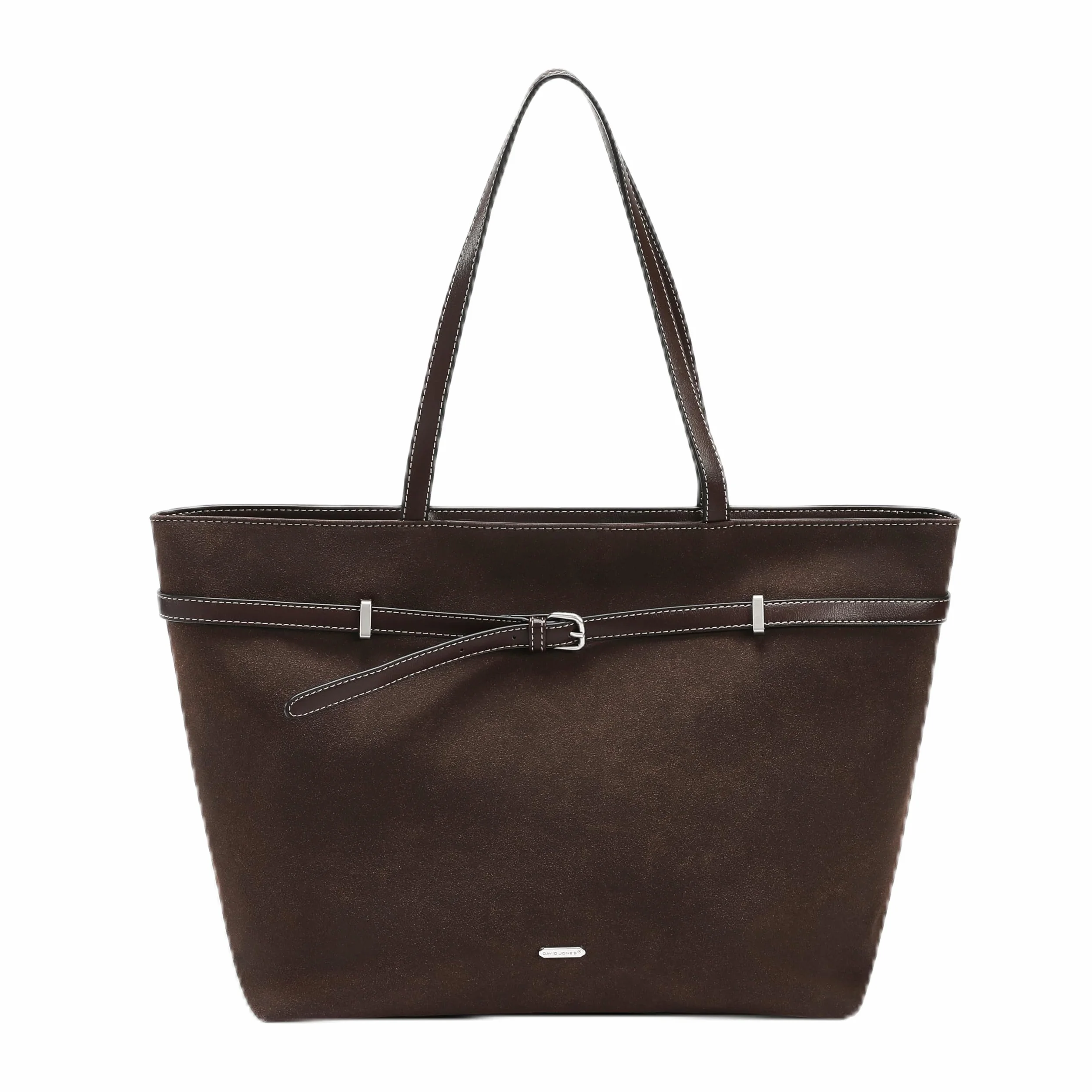 David Jones – Bolso de mano para mujer ante de gran tamaño – Bolso de mano para el hombro durante la escuela secundaria de trabajo – Bolso de mano de ante flexible – Shopper de gran capacidad A4 asas