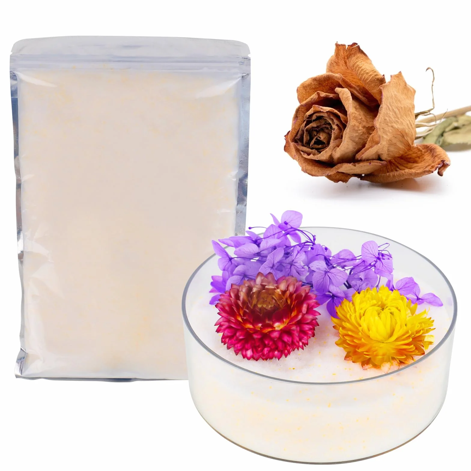 Gel de sílice para secar flores 500g desecante paquetes