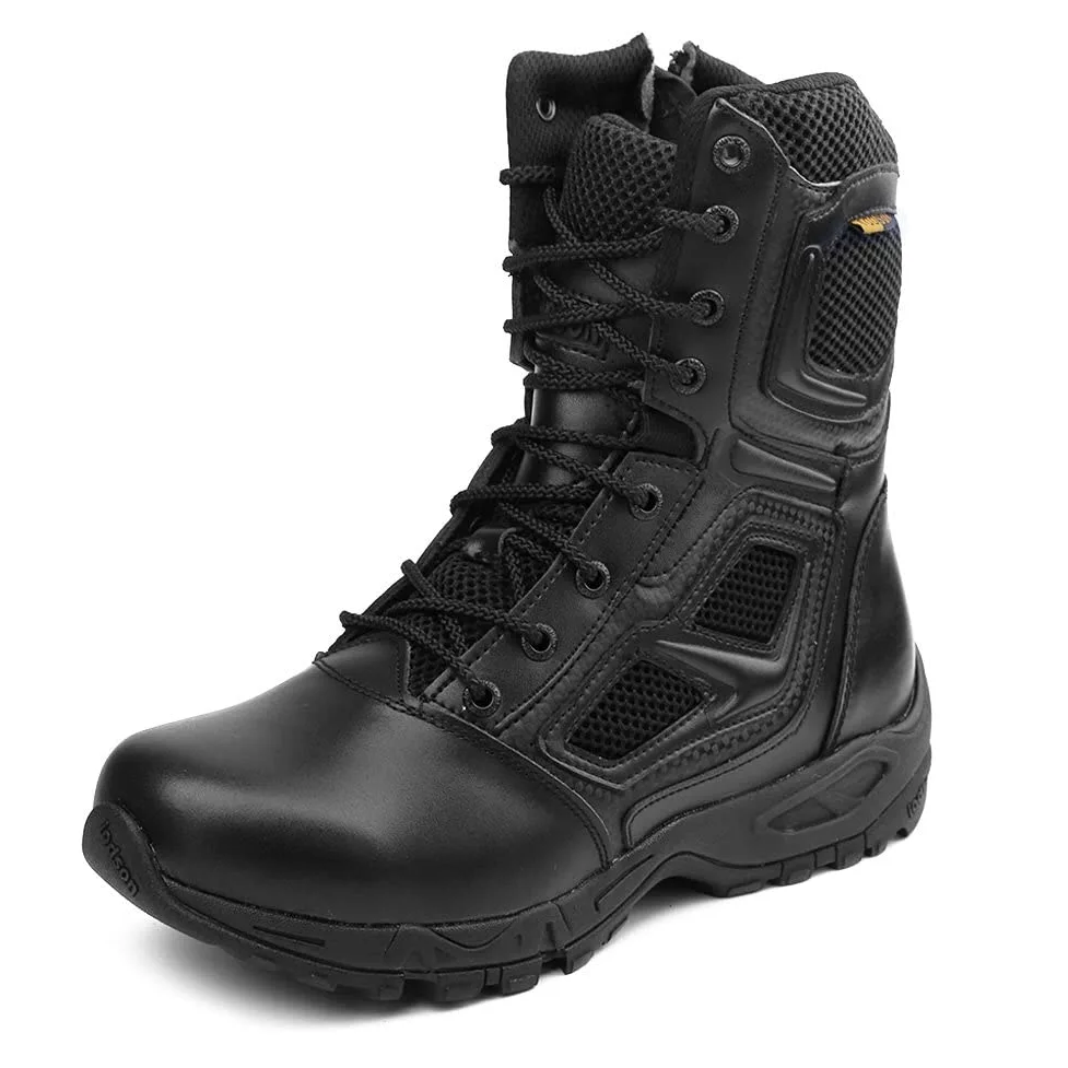 Zapatos de Hombre Botas/Botas de Combate/Botas Tácticas Ultra-Ligero Antideslizante Tela de Cuero Verdadero Transpirable JR-631