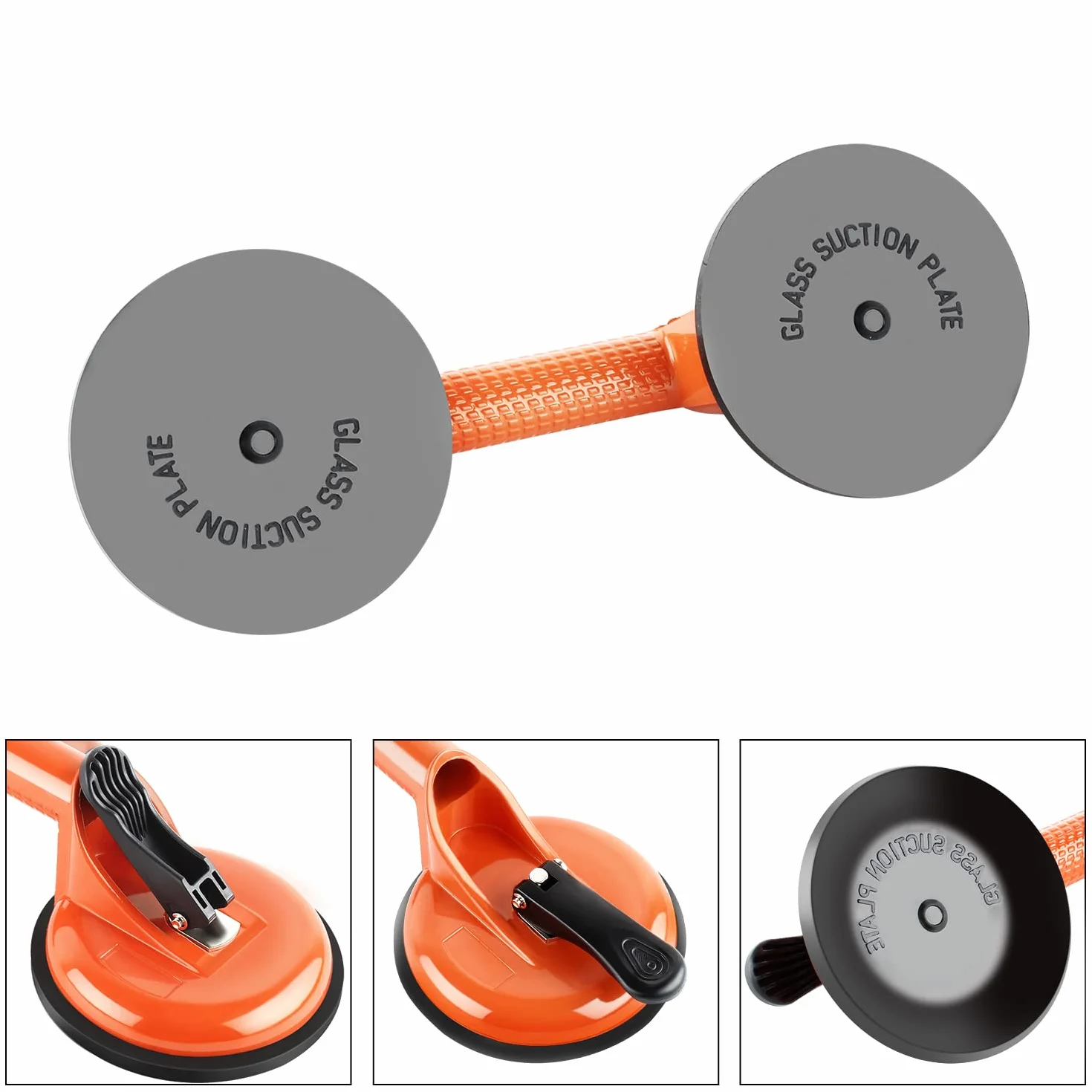 Forever Speed Ventosa de succión de cristal 105 kg 118 mm aluminio naranja 2 unidades