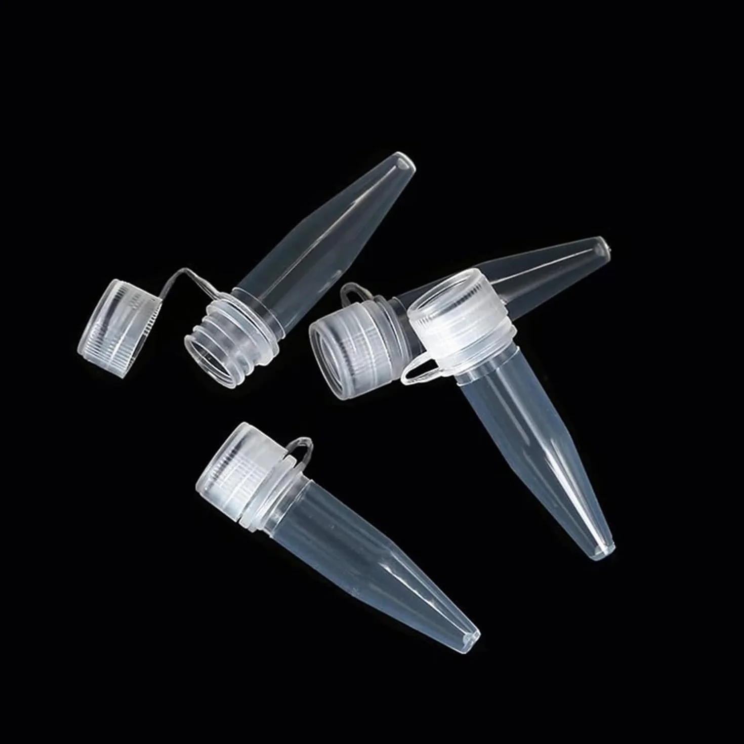 Tubos Criogénicos de Plástico Transparente 1,5 ml con Tapón de Rosca - Paquete 50 para Almacenamiento de Muestras de Laboratorio