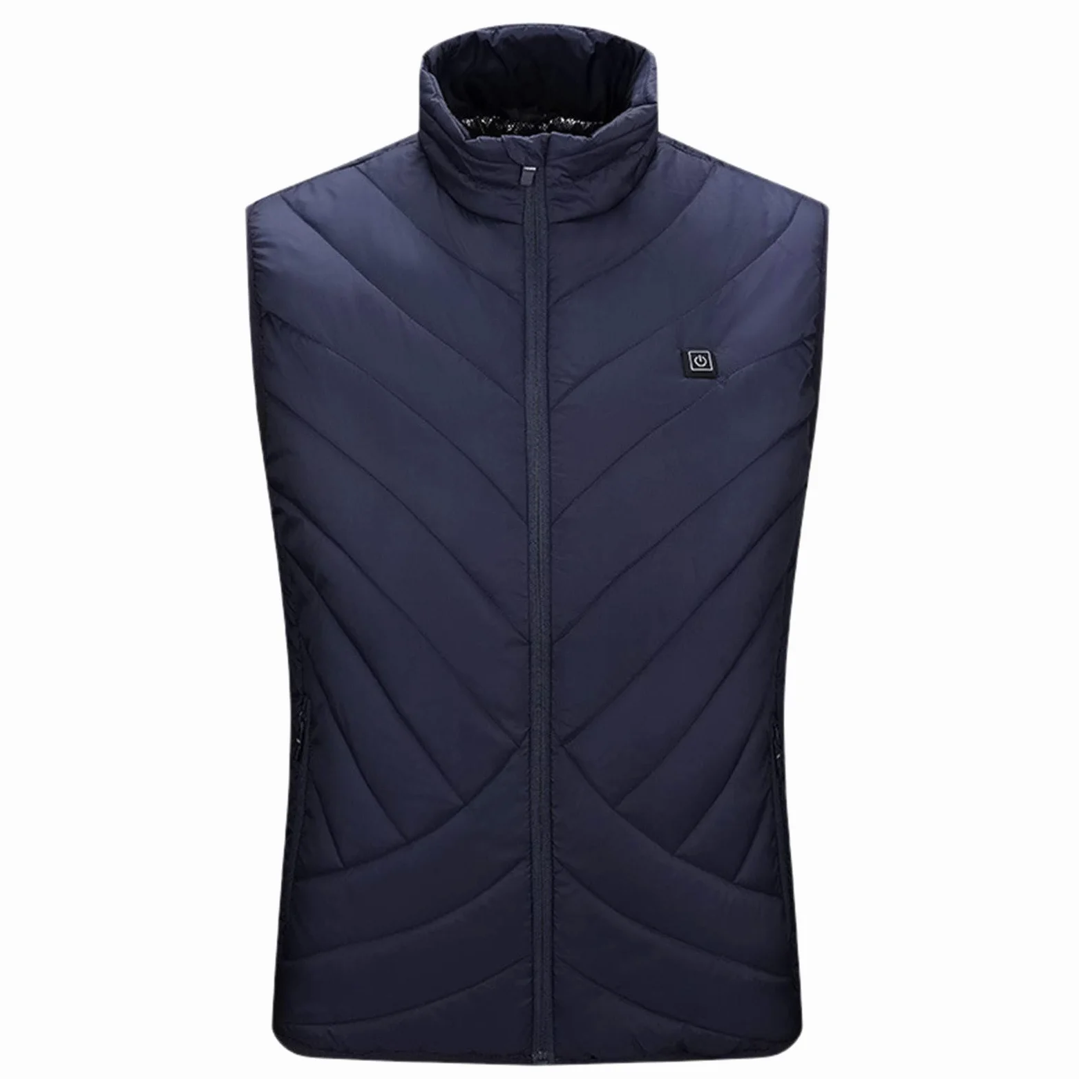 Chaleco calefactable unisex, chaqueta térmica, chaqueta calefactable de invierno con carga USB, chaqueta de plumón eléctrica para hombre, ideal para esquí y senderismo (sin batería externa) (azul M)
