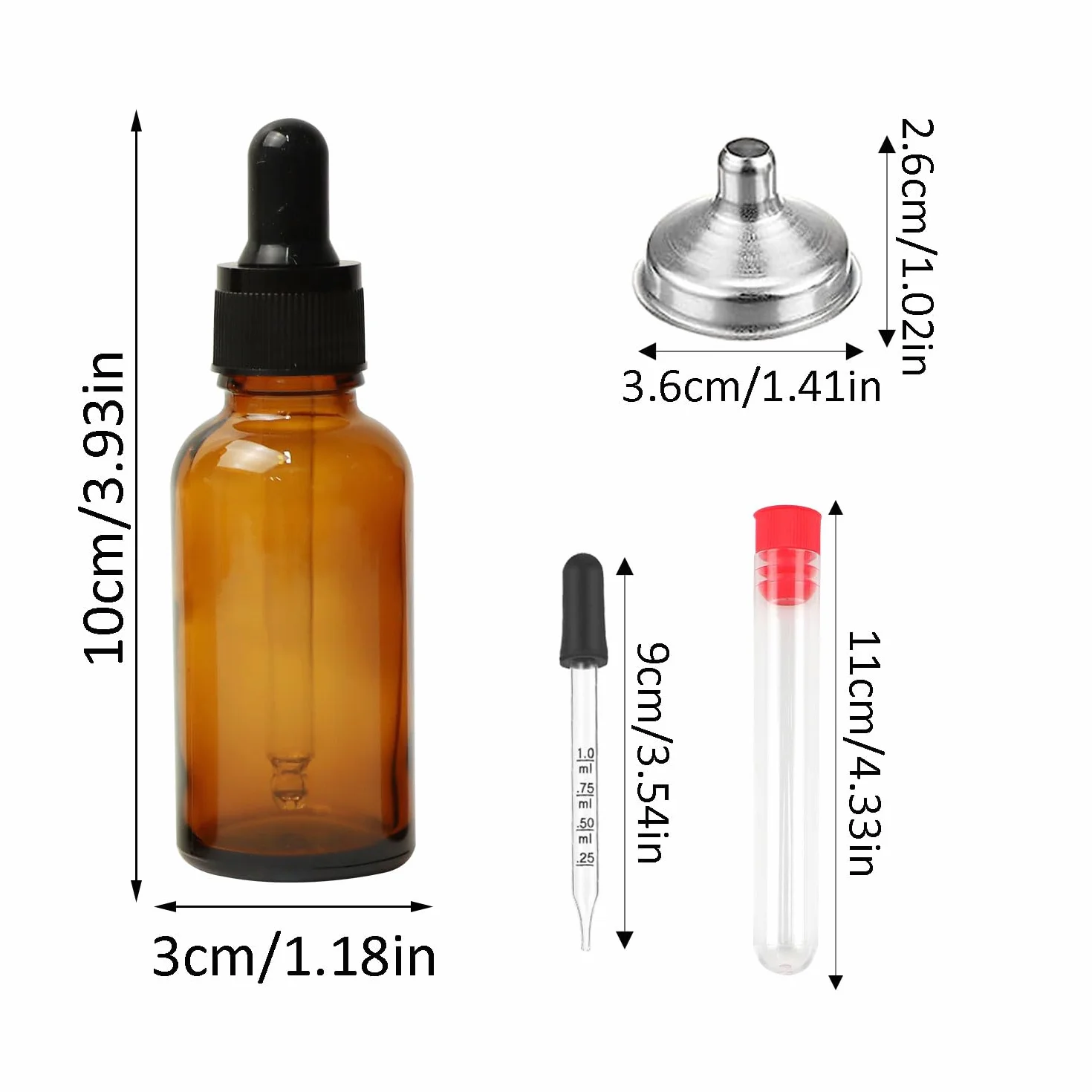 Botellas Ambar Vidrio 30 ml Cuentagotas, Frascos Cristal 24 unidades Gotero 30ml