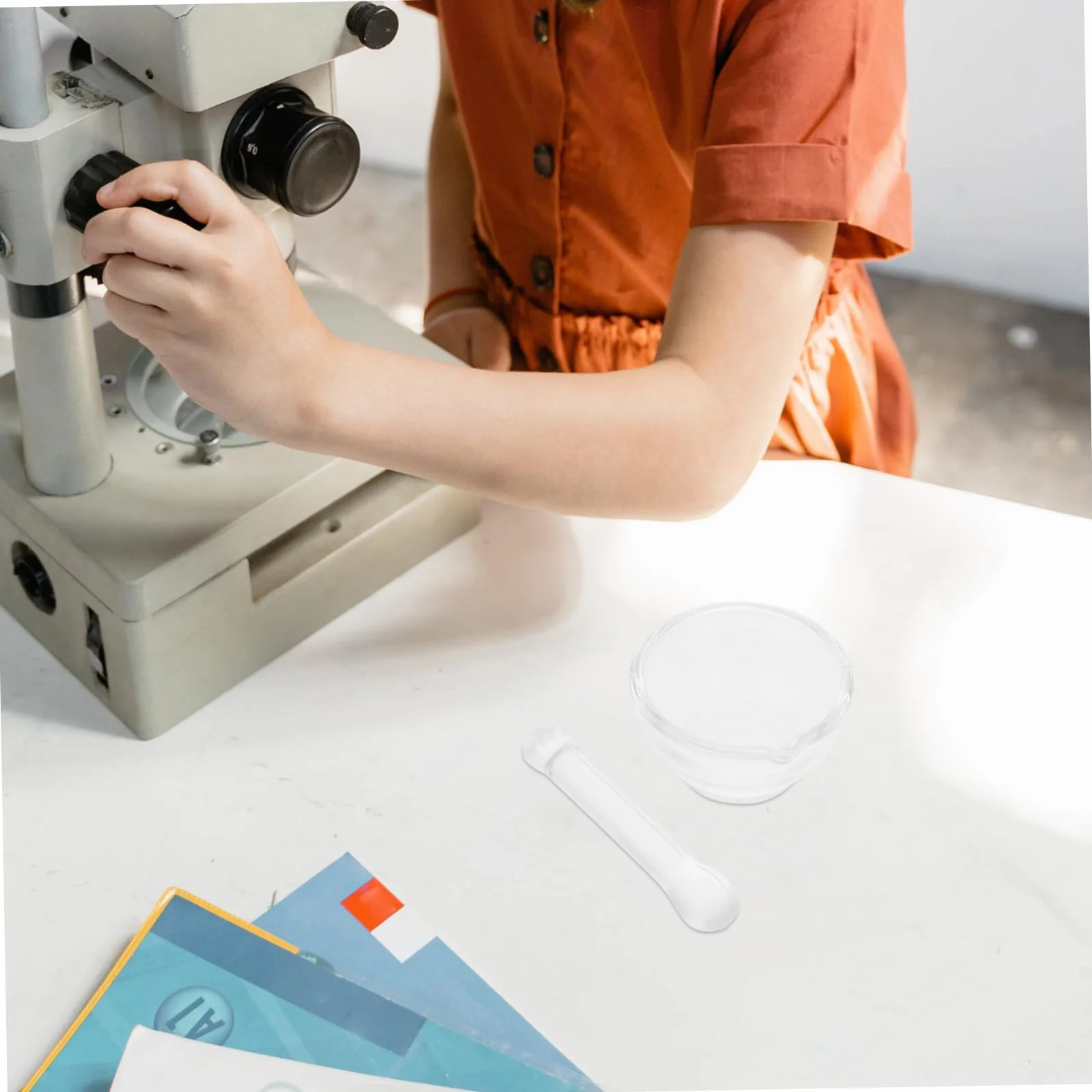 Mortero de Vidrio para Laboratorio con Cuenco y Moler Especias Cocina Profesional