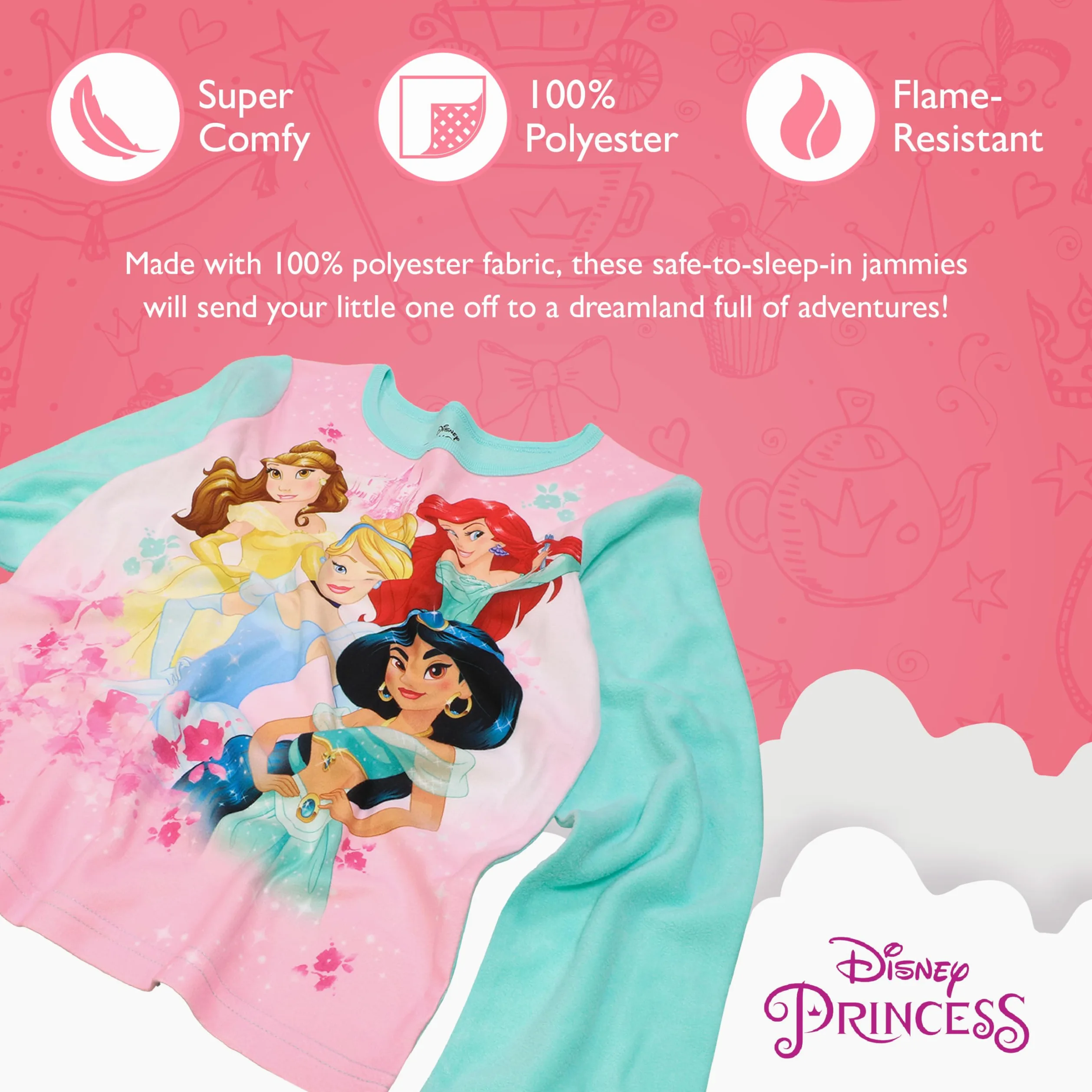 Disney Princess Conjunto de pijama princesa para niña