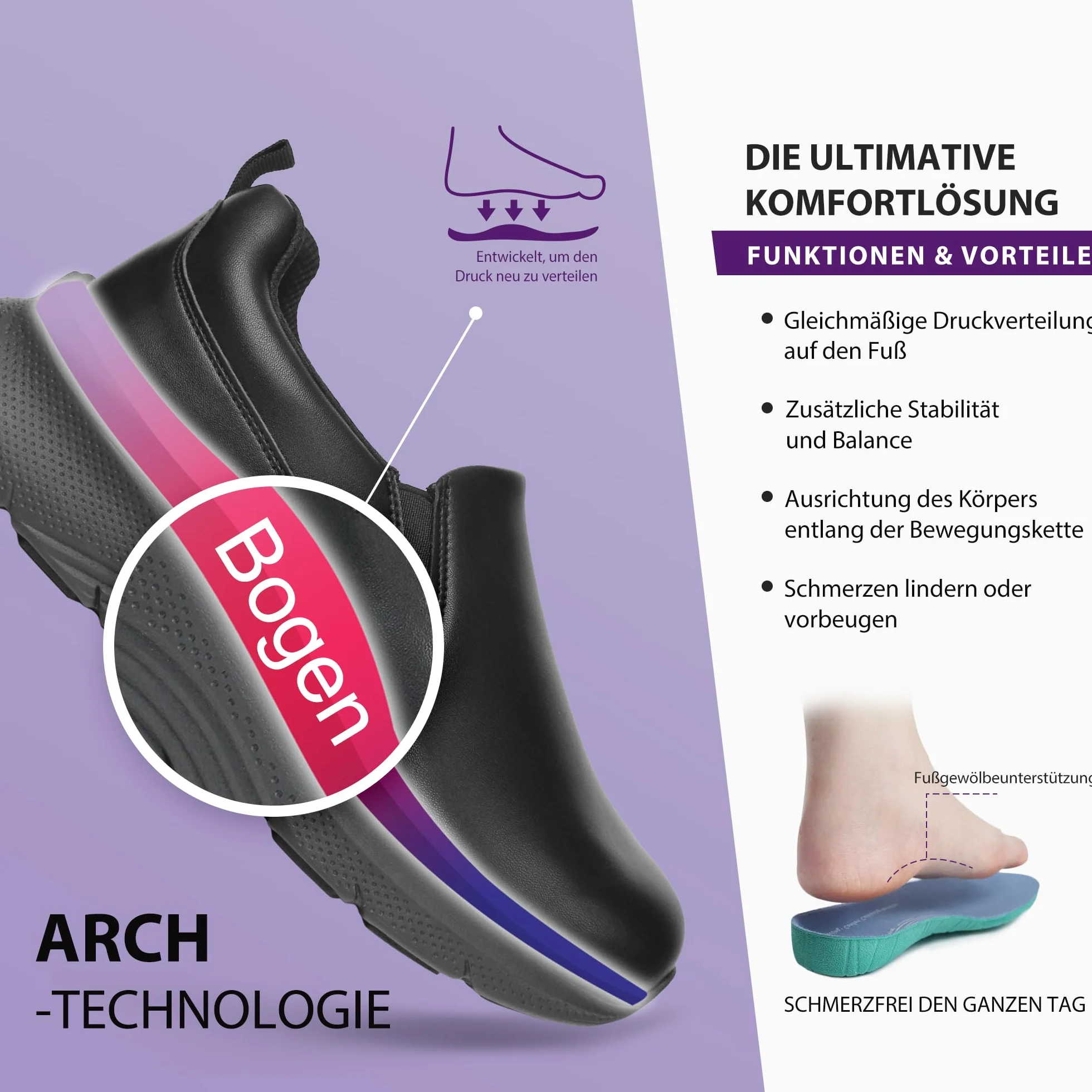 Hawkwell Zapatos de Enfermería Cómodos para Mujer con Soporte para el Arco, Antideslizantes y Livianos