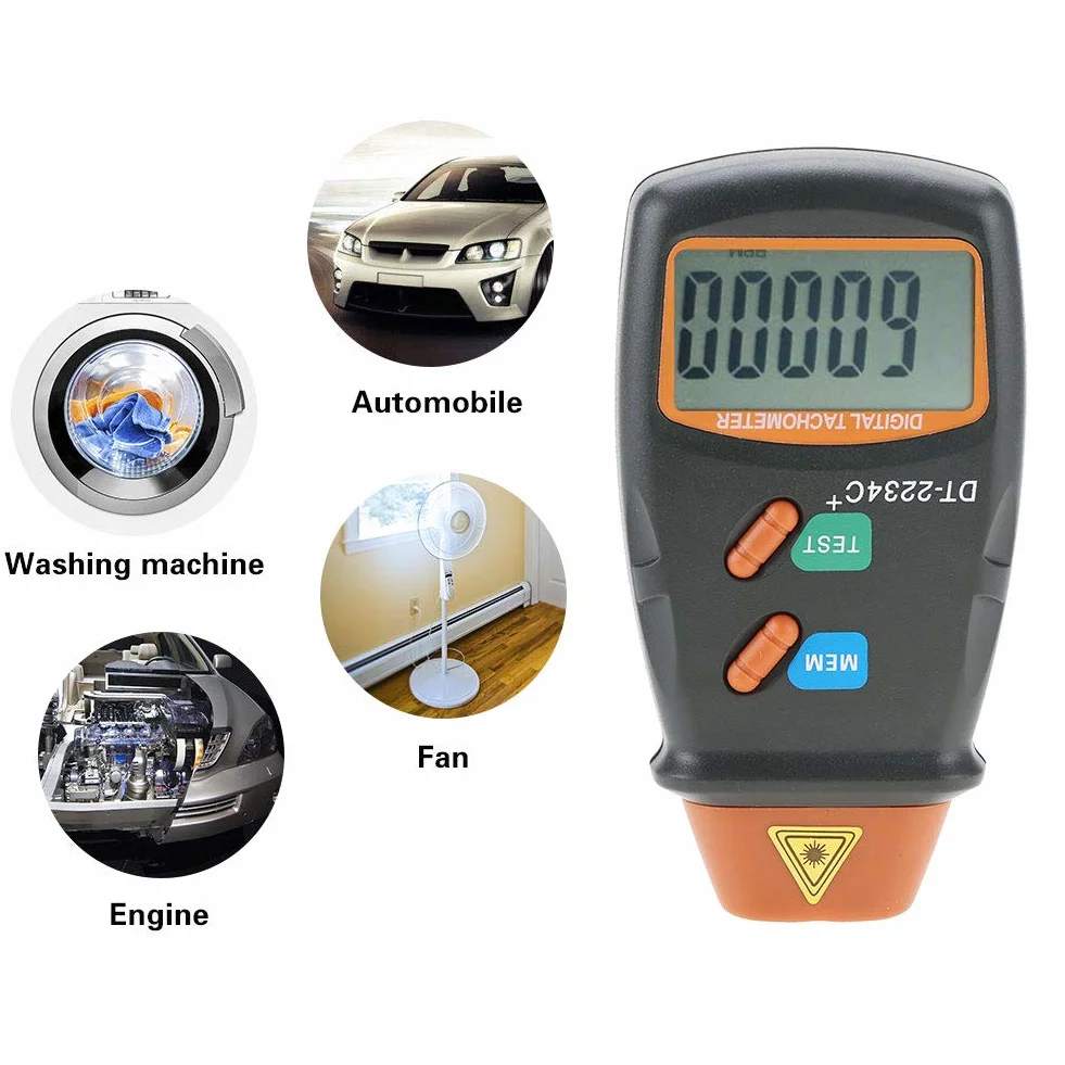 Tacómetro LCD sin Contacto, Láser Digital RPM Medidor de Velocidad Herramienta de Diagnóstico