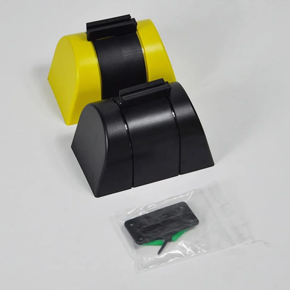 POFET Cinta de Barrera para Colas retráctil magnética de 5m, Negro/Amarillo
