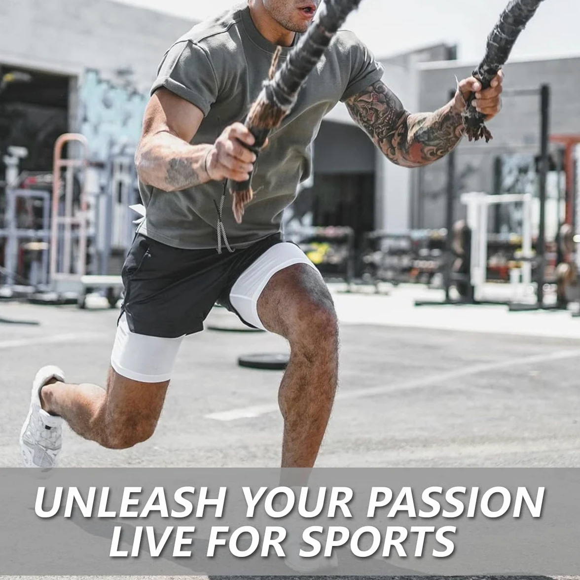 JWJ Gym Shorts - Pantalones Cortos de Gimnasio Hombre