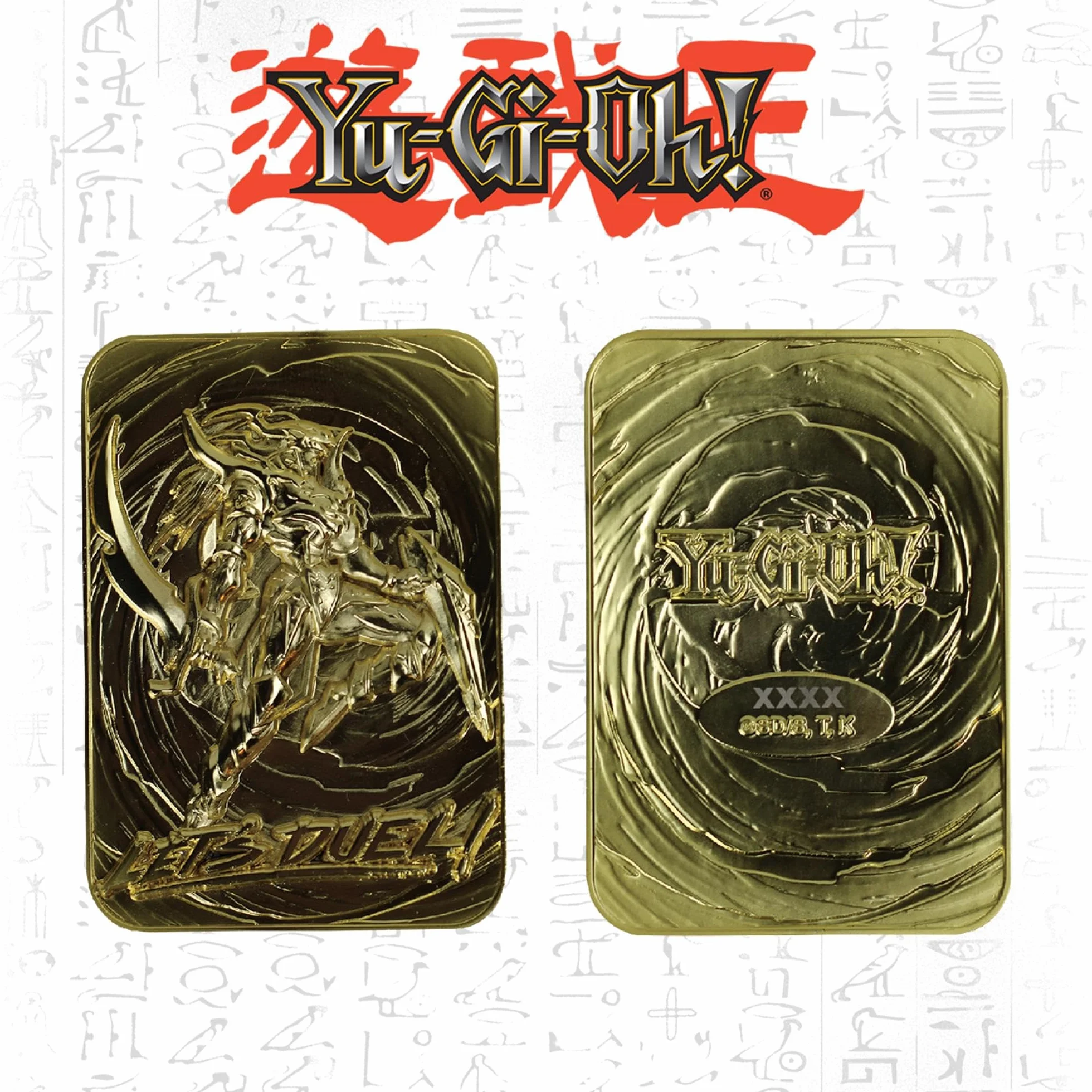 Yu-Gi-Oh! - Tarjeta de Metal chapada en Oro de 24 Quilates con diseño de Soldado Negro Brillante