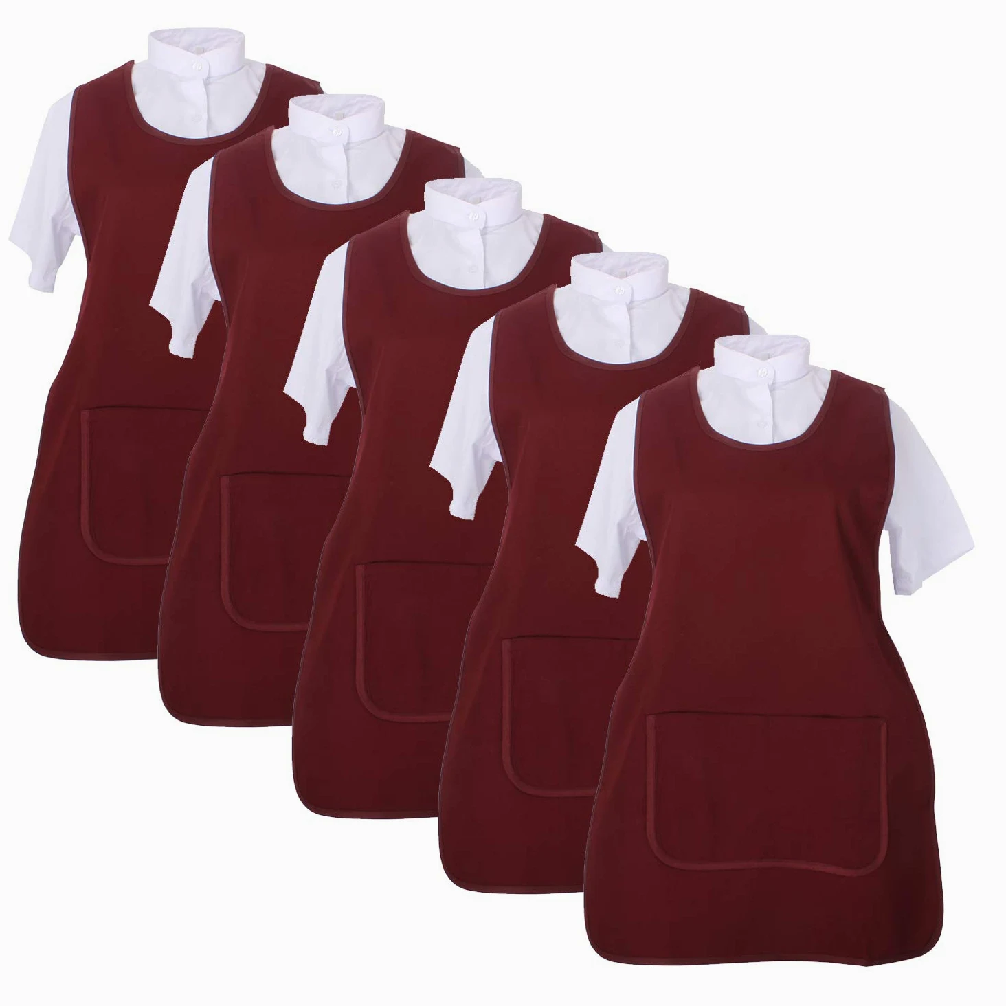 MISEMIYA Delantal Limpieza Uniforme Laboral Clínica Médicos Veterinaria Sanitarios Hostelería Pack 5 Pcs