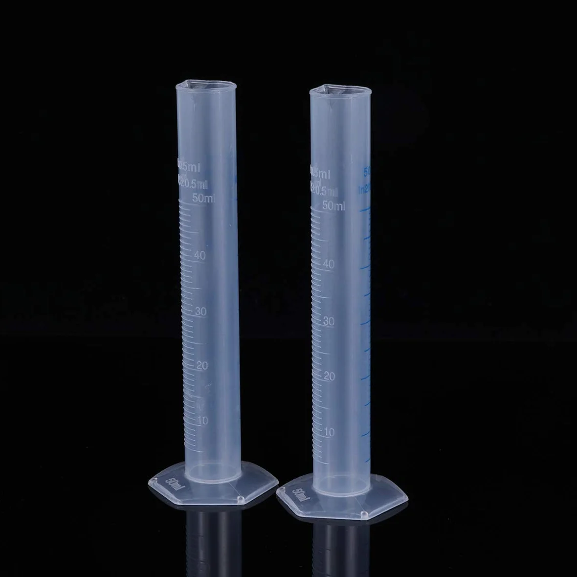 Cabilock 5 Piezas Cilindros de Medición Probeta Plástica Graduada Transparente con Base Hexagonal