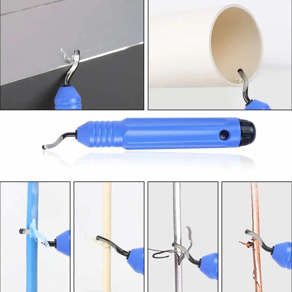 Flintronic Desbarbador Metal 10 pcs Herramienta Desbarbadora Cuchillas de Desbarbado 360° Giratorio Quita Rebabas para Acero Plástico Aluminio Cobre Impresora 3D