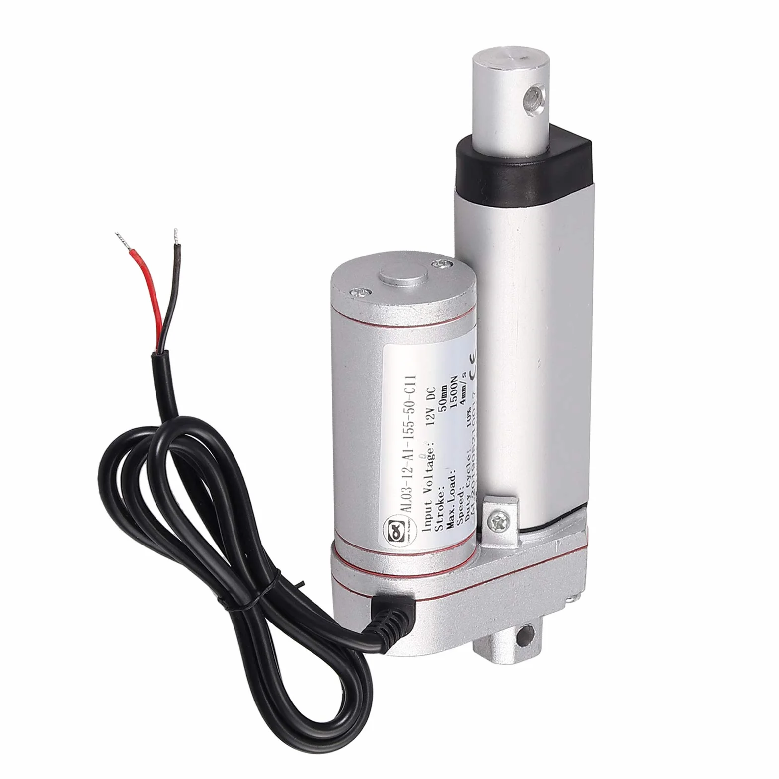 AUTOUTLET Actuador Lineal DC 12V 1500N 50mm Motor Eléctrico para Abridor de Puerta de Coche RV