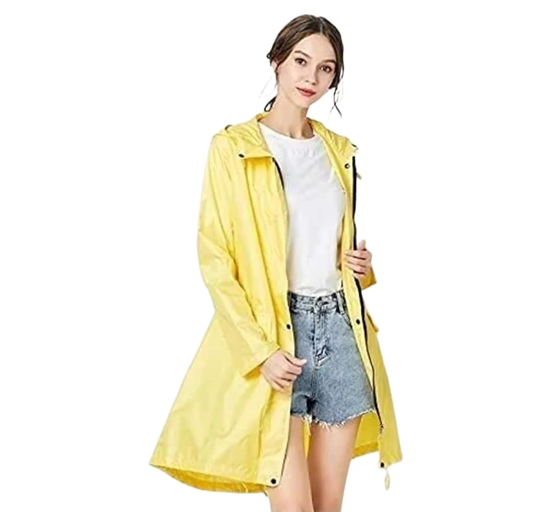 Chubasquero Chubasquero Largo Impermeable con Capucha para Mujer, Ponchos Ligeros, Chubasquero para Senderismo Al Aire Libre para Turistas Ponchos De Lluvia Impermeables(Grün,XXL)