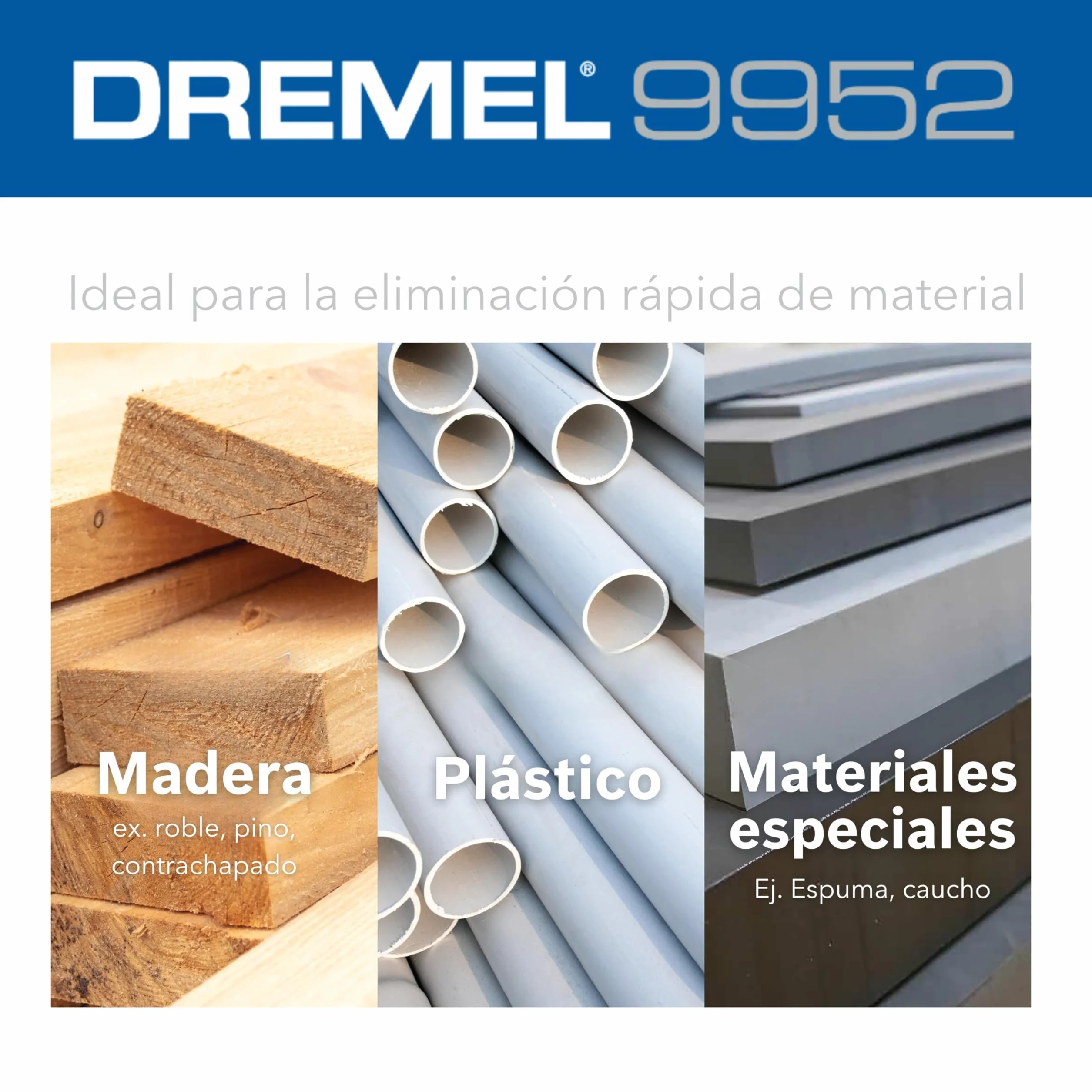 Dremel Max Power Carving Bit 9952, Acero Inoxidable, 6.35 mm, Cono para Tallar Madera Plástico Espuma Goma