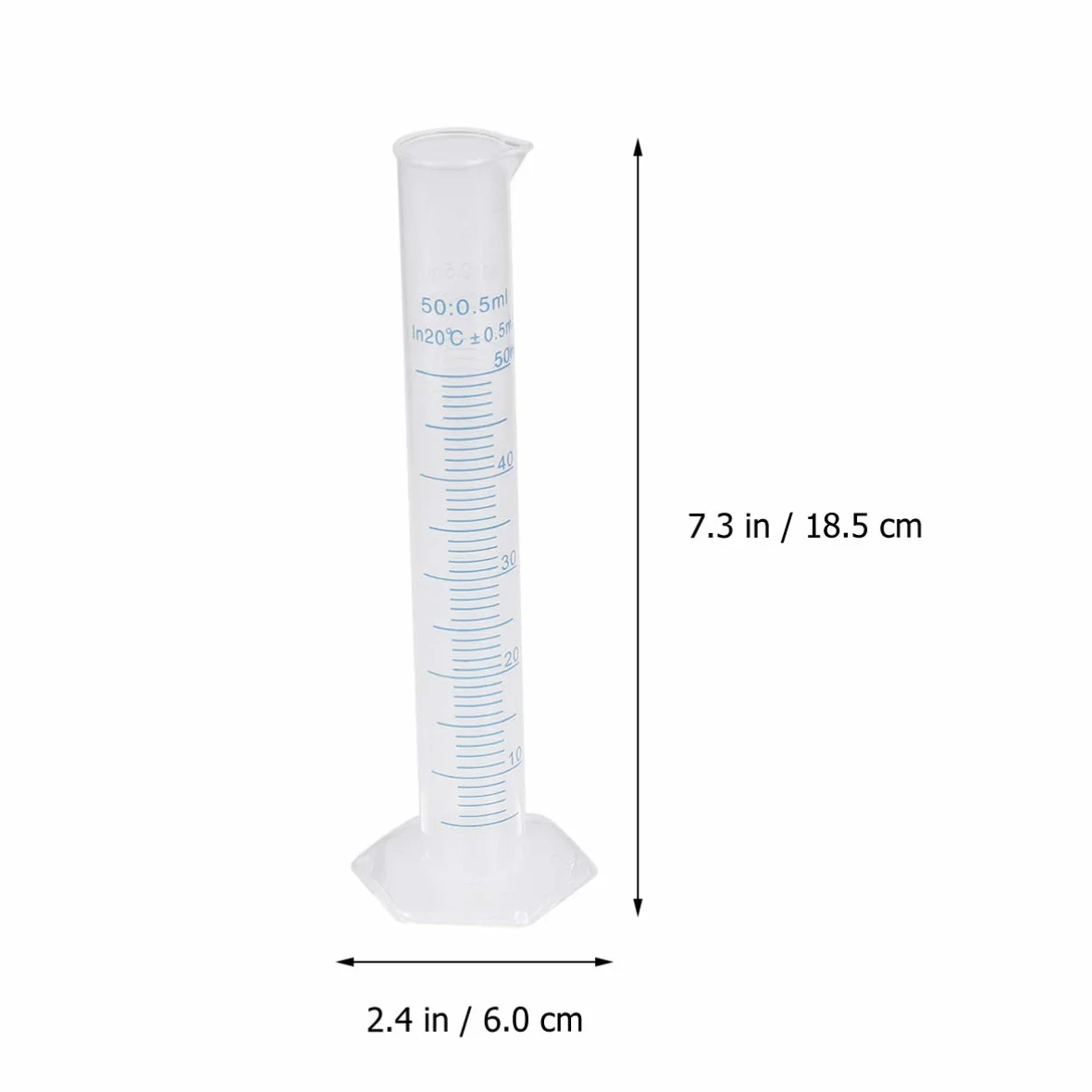 Cabilock 5 Piezas Cilindros de Medición Probeta Plástica Graduada Transparente con Base Hexagonal