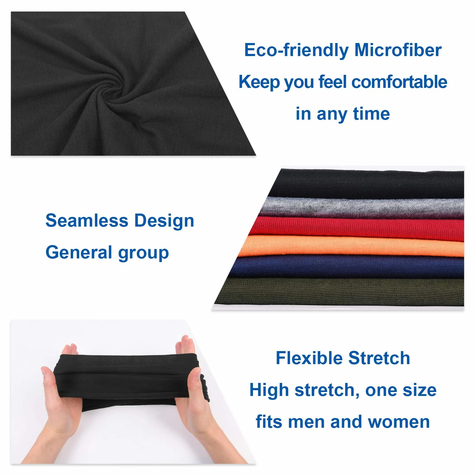 Flintronc Pañuelos Cabeza Elástica,6 Piezas Multifunción Bufand Bandana con 6 Colores, Resistente al Viento Transpirable, Protección UV Tubular Pañuelo para El Cuello para Ciclismo, Senderismo