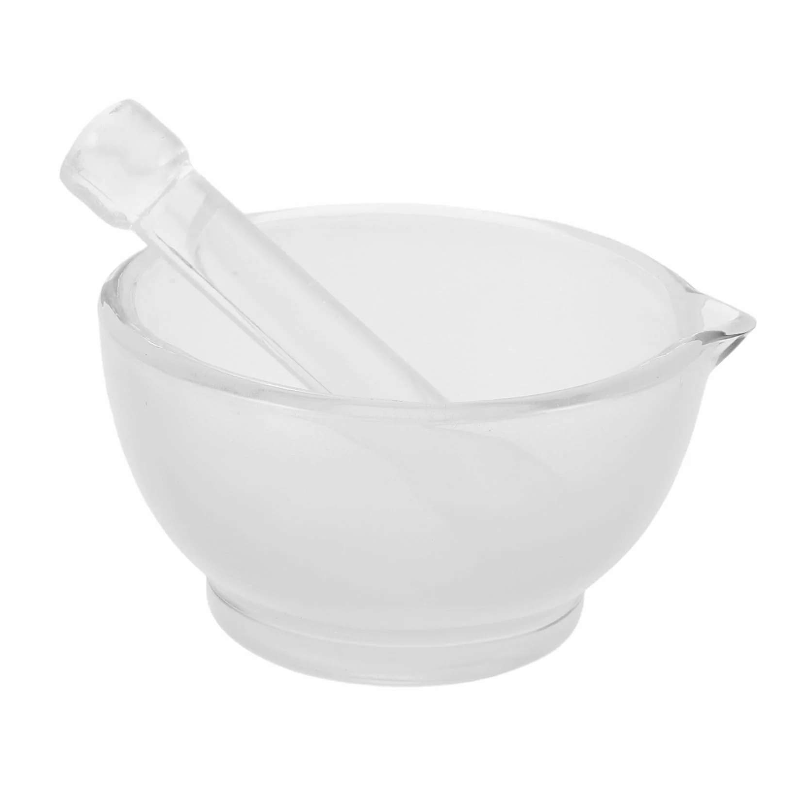 SOLUSTRE Mortero de Vidrio 90 mm para Laboratorio, Recipiente Resistente a Altas Temperaturas para Molienda y Mezcla