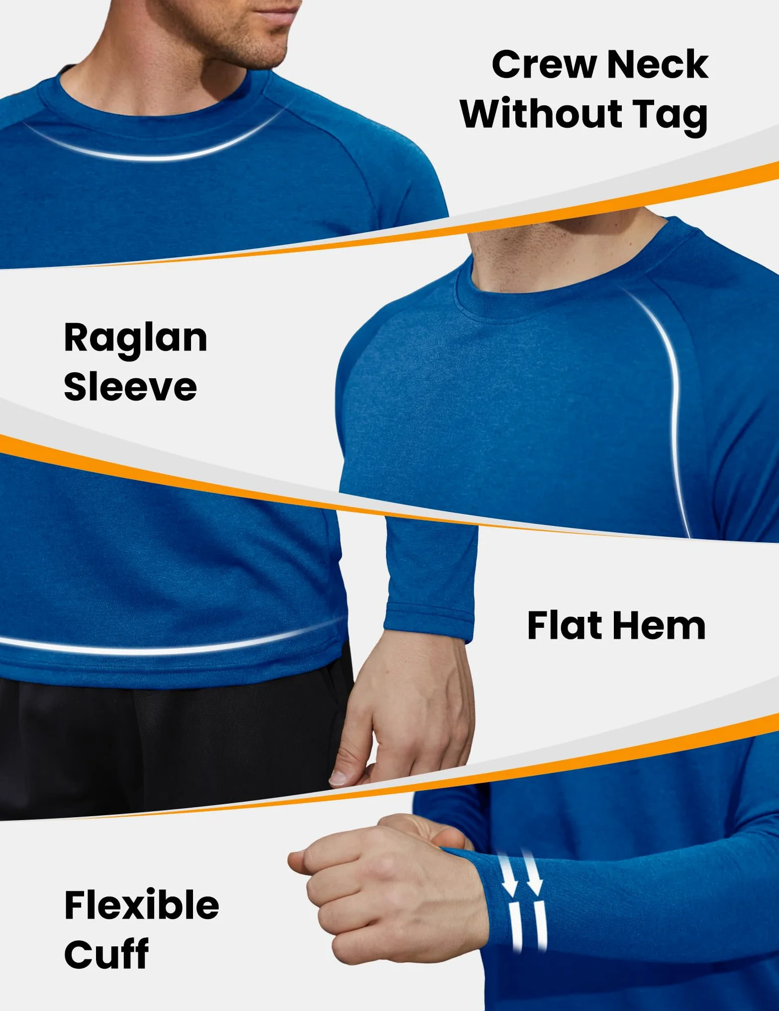 CE' CERDR Camiseta de manga larga para hombre, ajuste seco, absorbe la humedad, protección solar, camiseta de manga larga para entrenamiento, correr, 5f - Negro/Azul/Gris Oscuro/Verde Militar/Rojo, XL