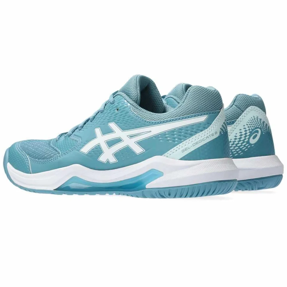 ASICS Dedicate 8 Mujer Zapatos de Tenis Blanco Plata