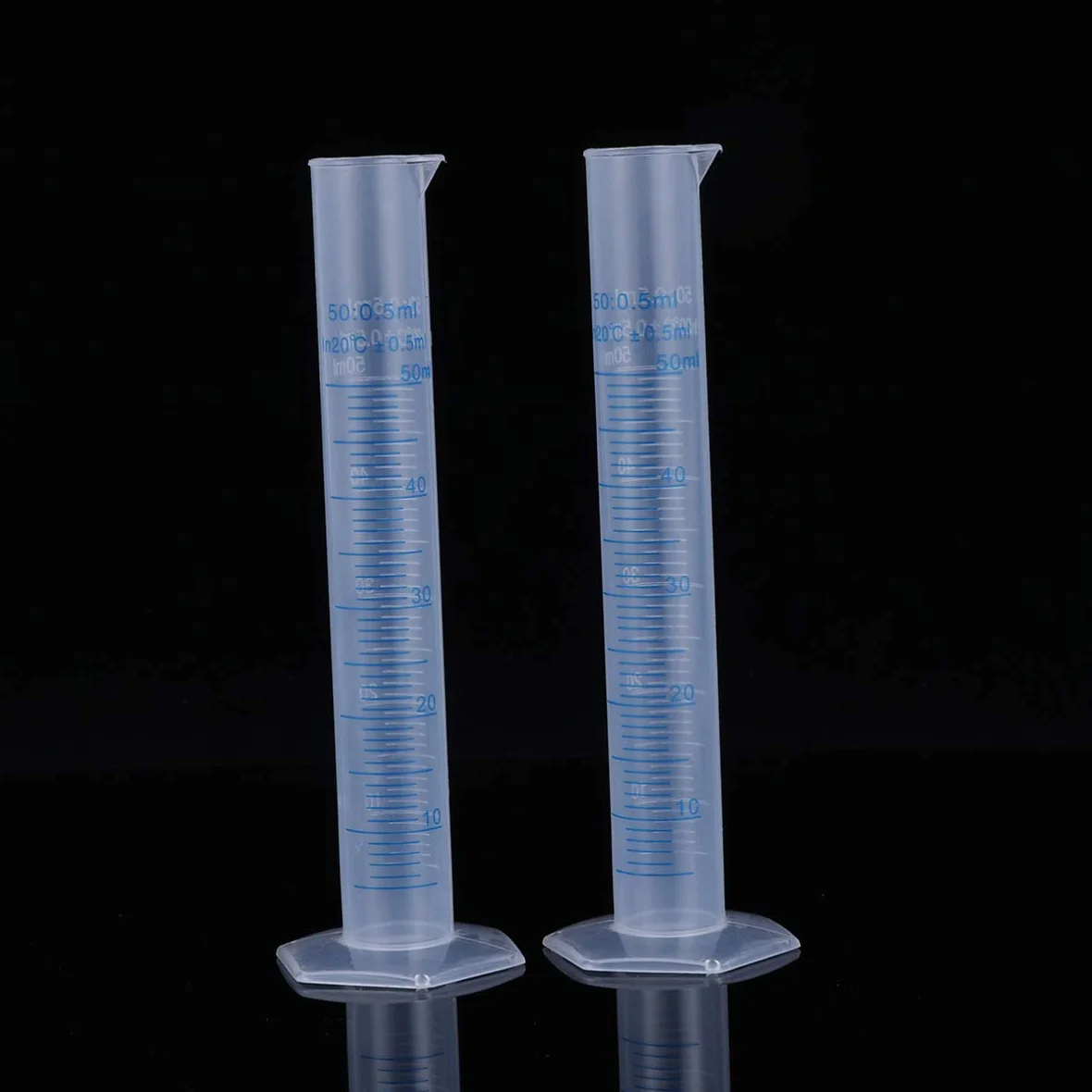 Cabilock 5 Piezas Cilindros de Medición Probeta Plástica Graduada Transparente con Base Hexagonal