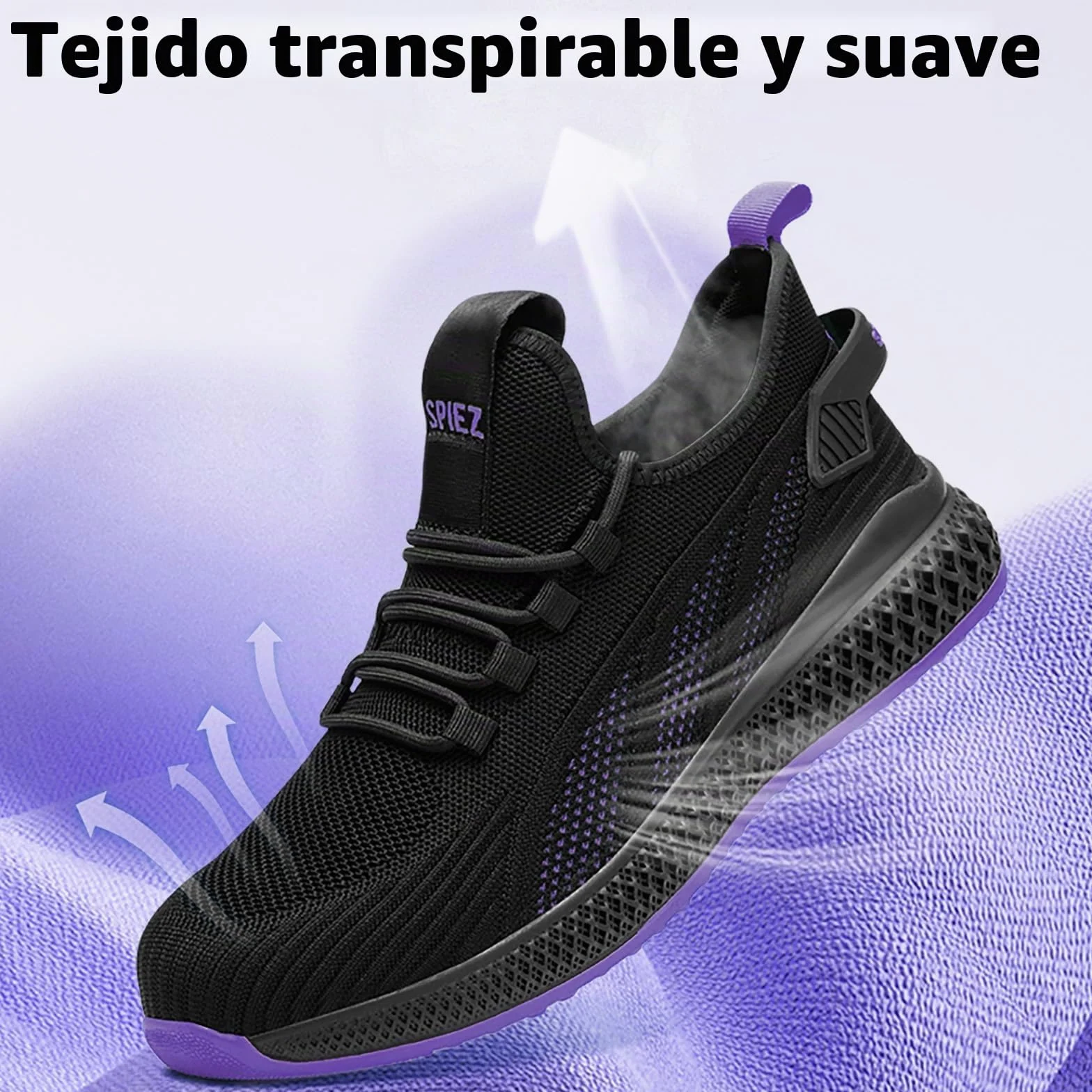 SPIEZ Antiaplastamiento Zapatos de Seguridad Mujer Ligeros, Cómodos Zapatos de Trabajo Transpirables Zapatillas de Seguridad para el Trabajo y el Uso Diario