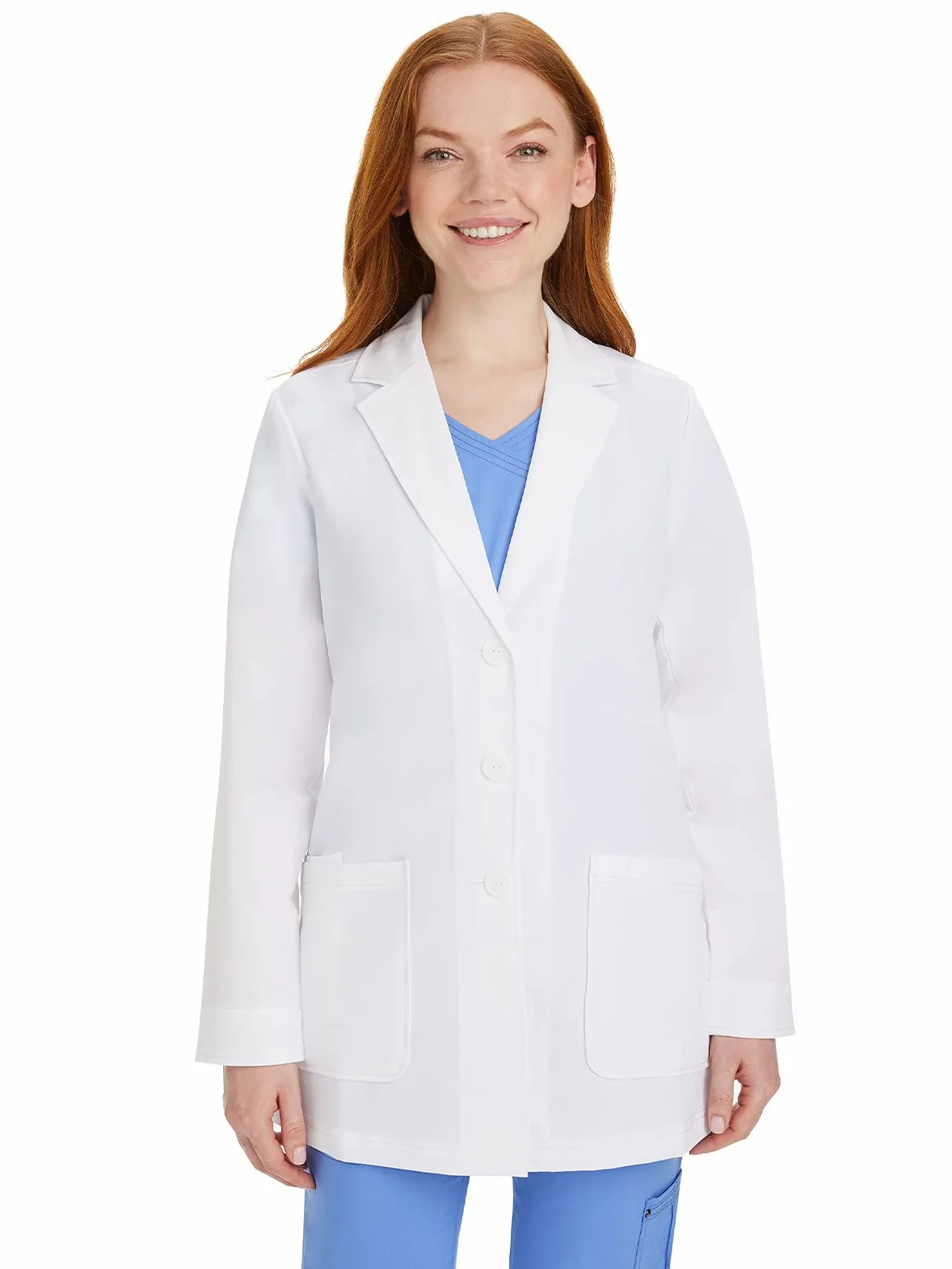 Healing Hands Faith Lab Coat - Abrigo de laboratorio de tres bolsillos de longitud media - Blanco - 2X-Large