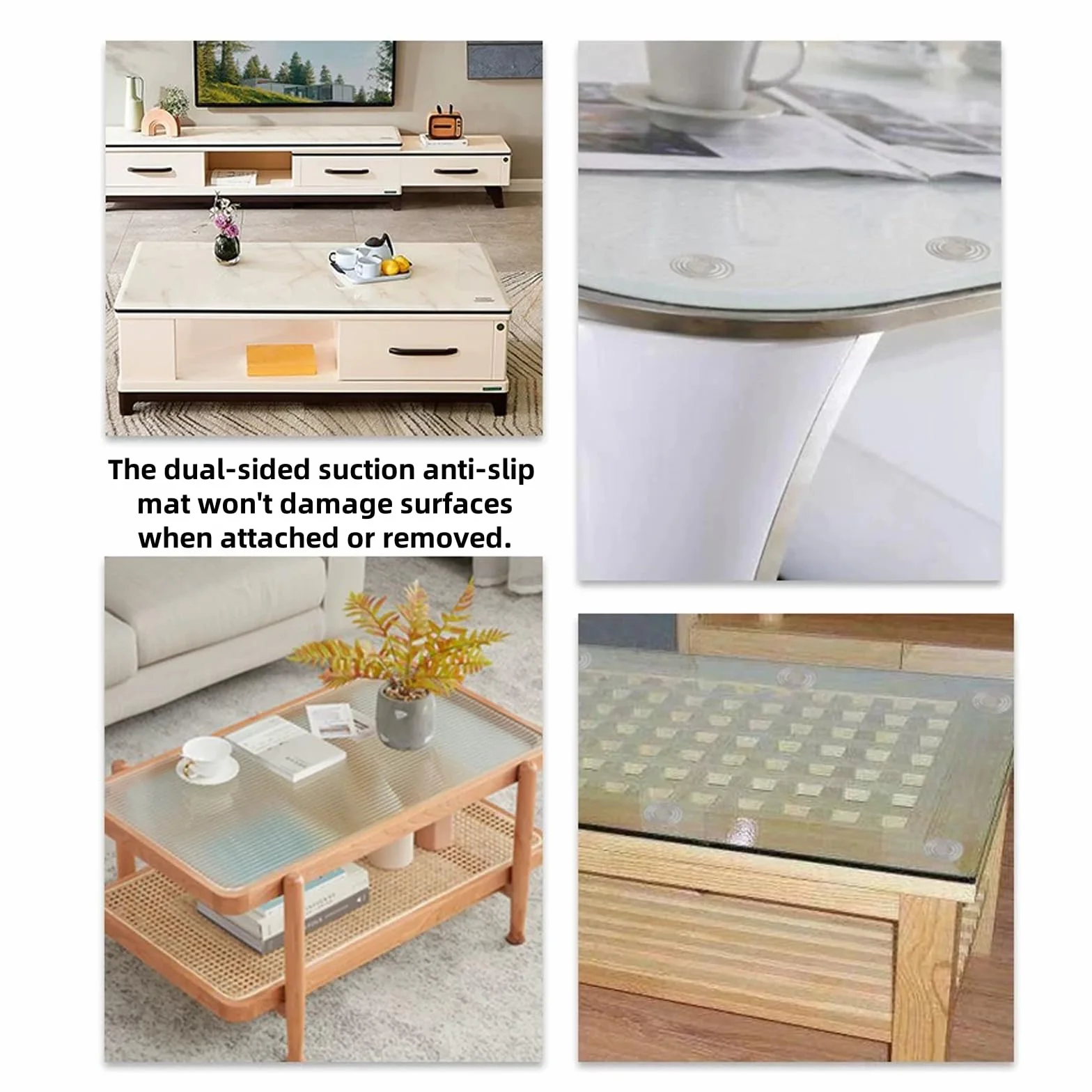24 Piezas Ventosas de Doble Cara 3/2cm Plástico PVC Transparente Antideslizante para Exterior Cocina Baño