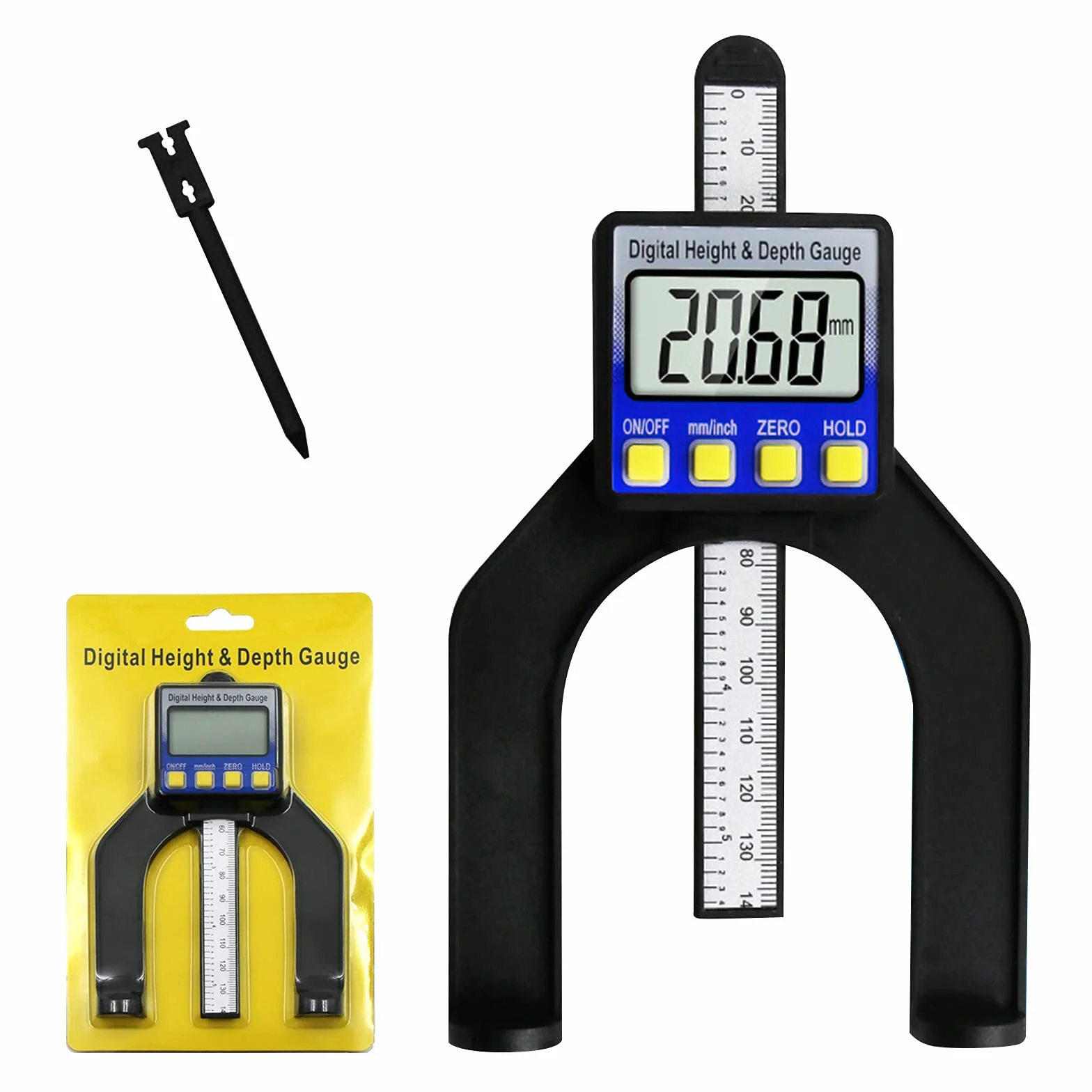 Medidor de Profundidad Digital 0-80mm Herramienta de Medición de Altura Carpintero