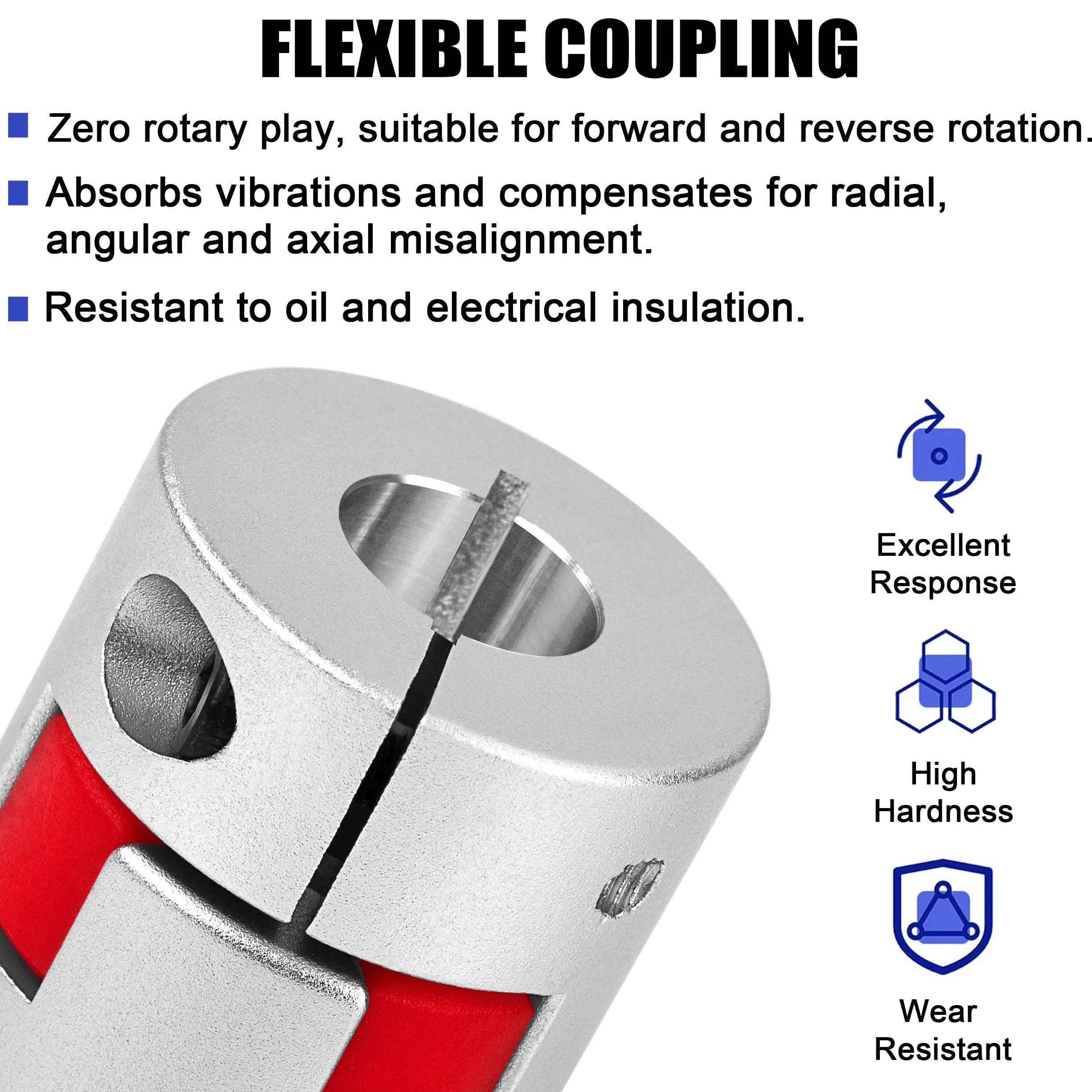 Acoplamiento de Eje de Ciruela D25 L30 Abrazadera Flexible Aleación de Aluminio 10x12mm para Impresora 3D CNC