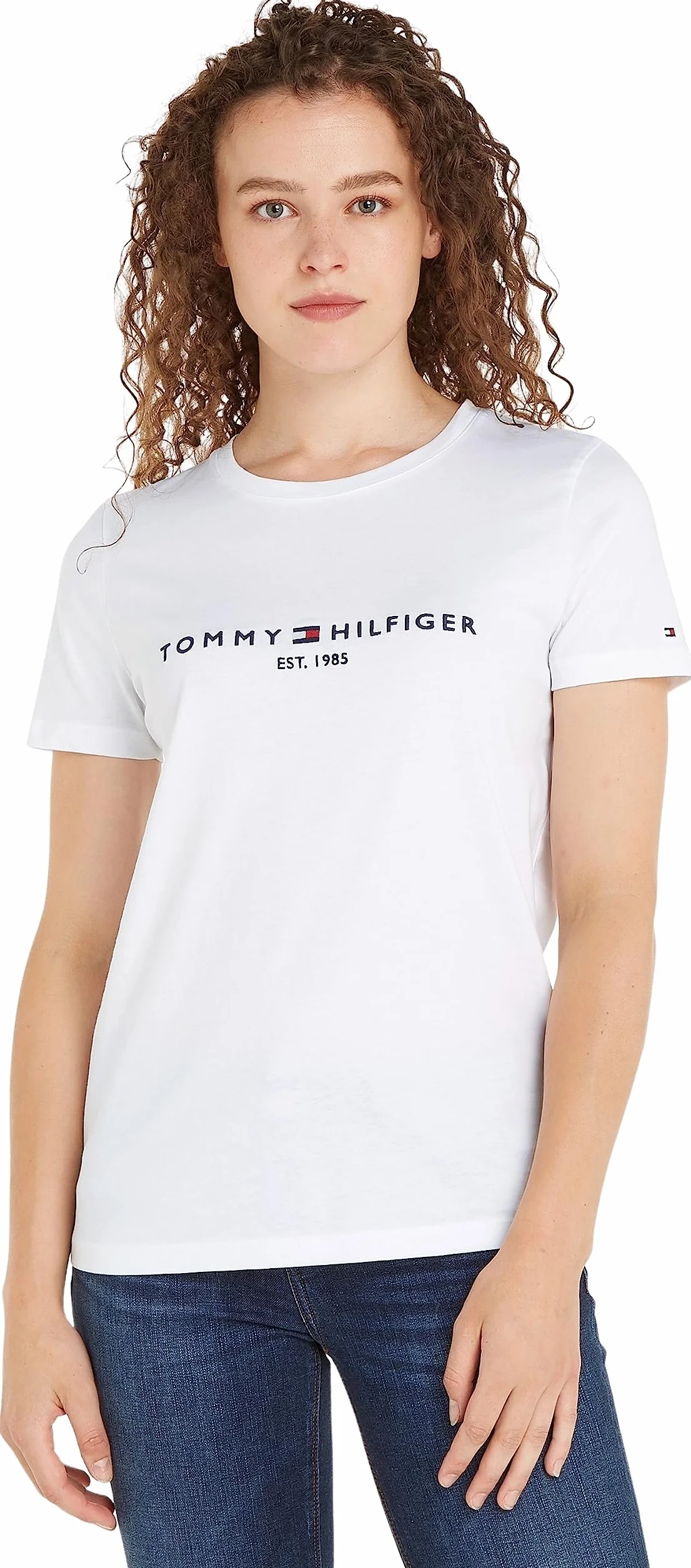 Tommy Hilfiger Camiseta de Manga Corta Mujer Heritage Cuello Redondo